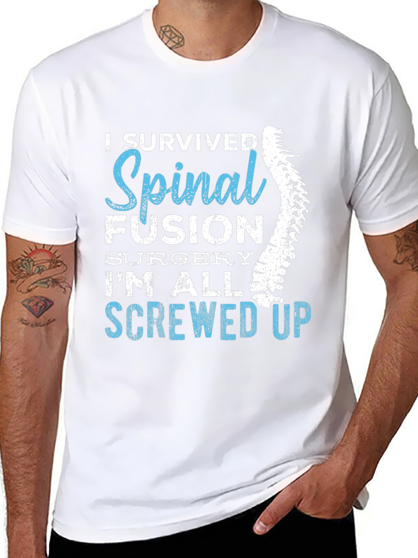 I Survived Spinal Fusion T-Shirt Funny Recovery Gift Tee