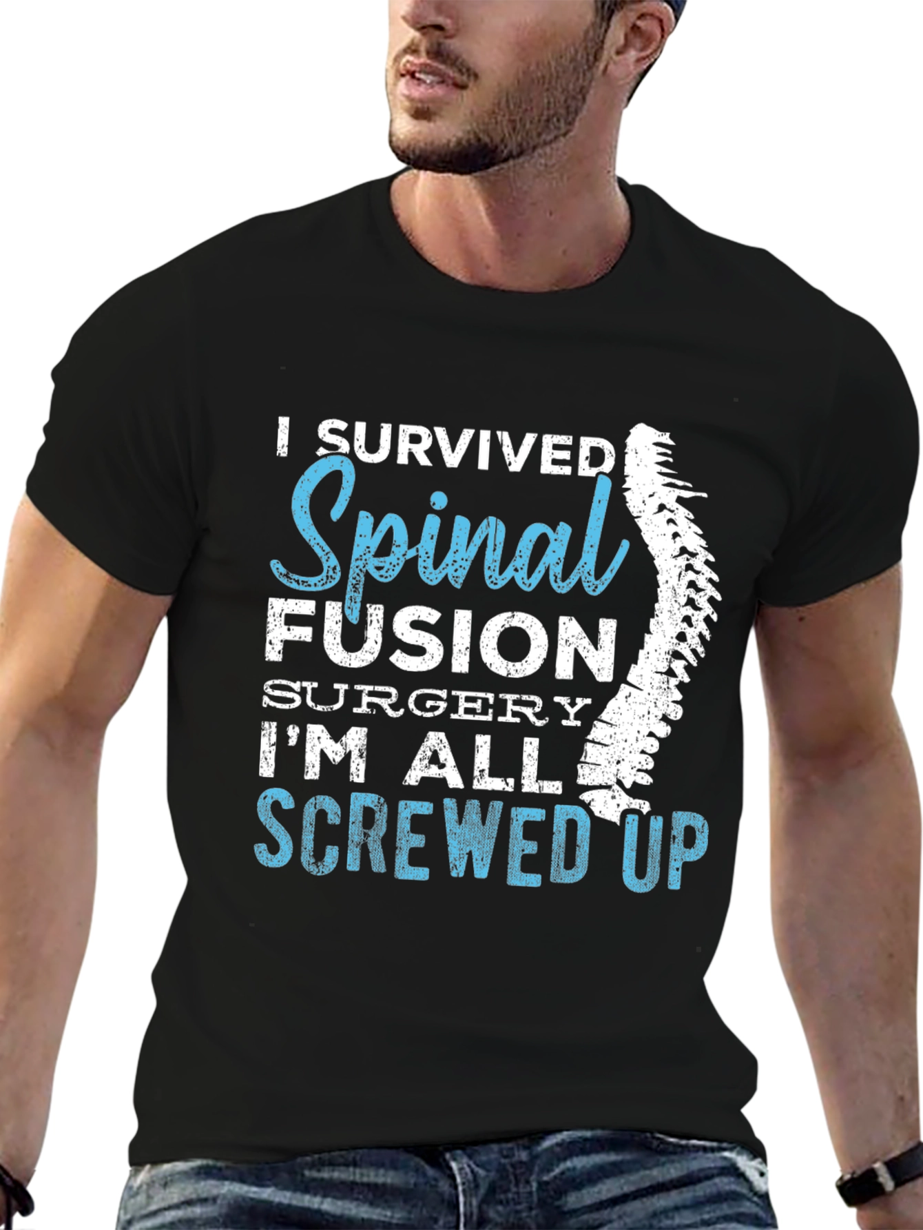 I Survived Spinal Fusion T-Shirt Funny Recovery Gift Tee