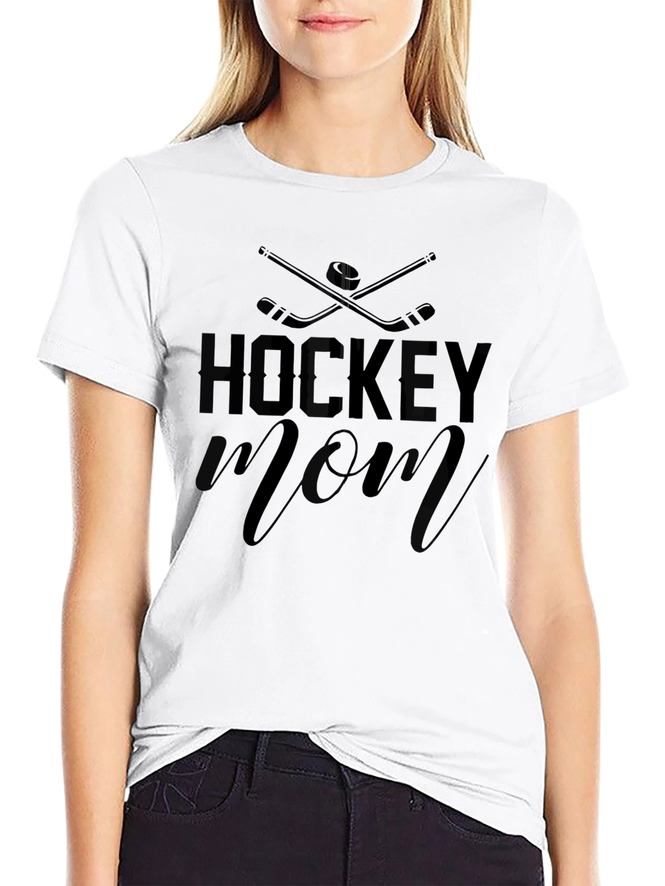 Hockey Mom Black Graphic Tee