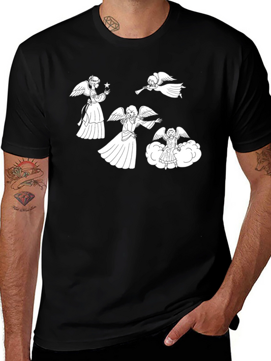 Angelic Graphic Tee - Black Cotton Blend