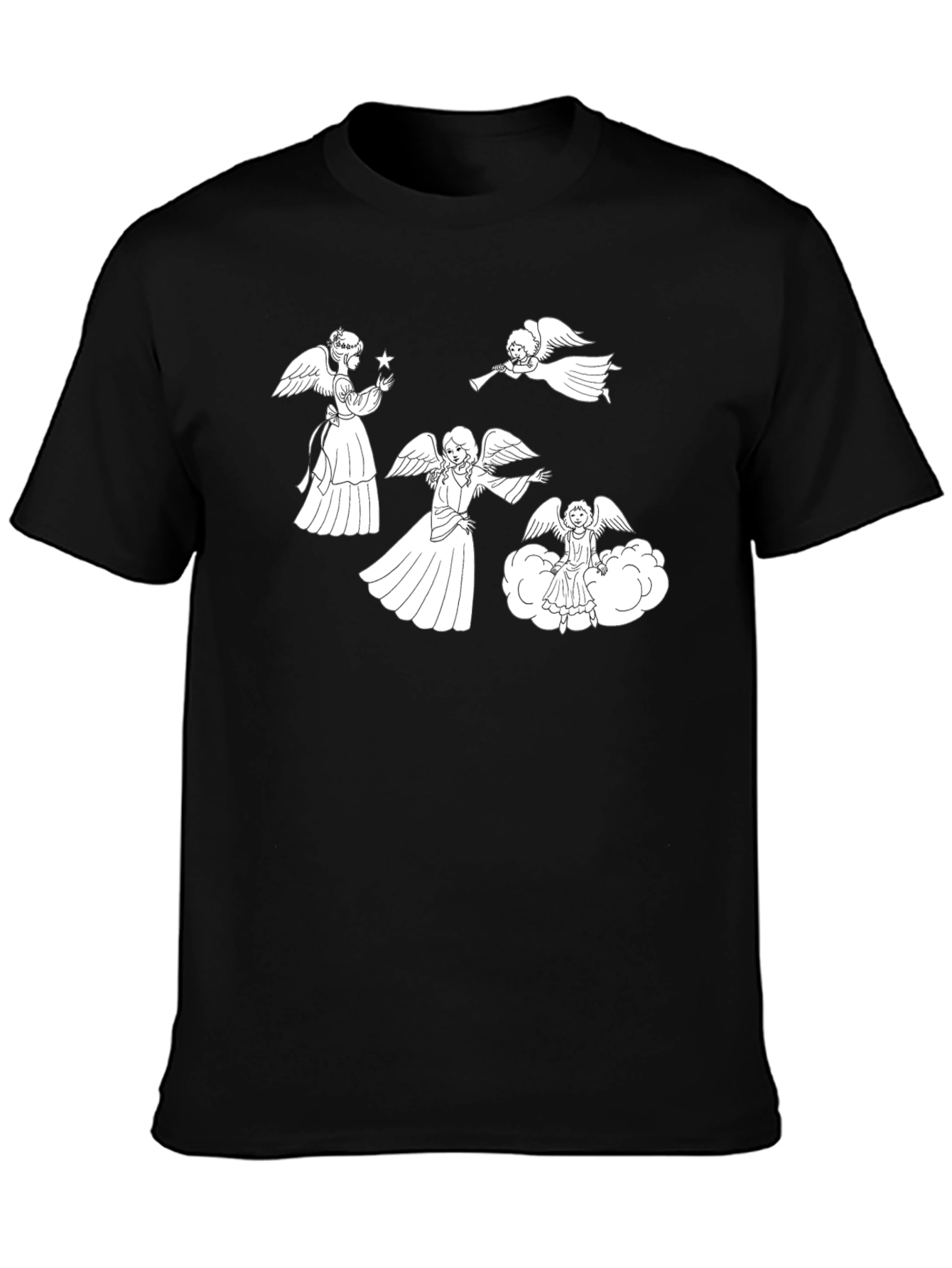 Angelic Graphic Tee - Black Cotton Blend