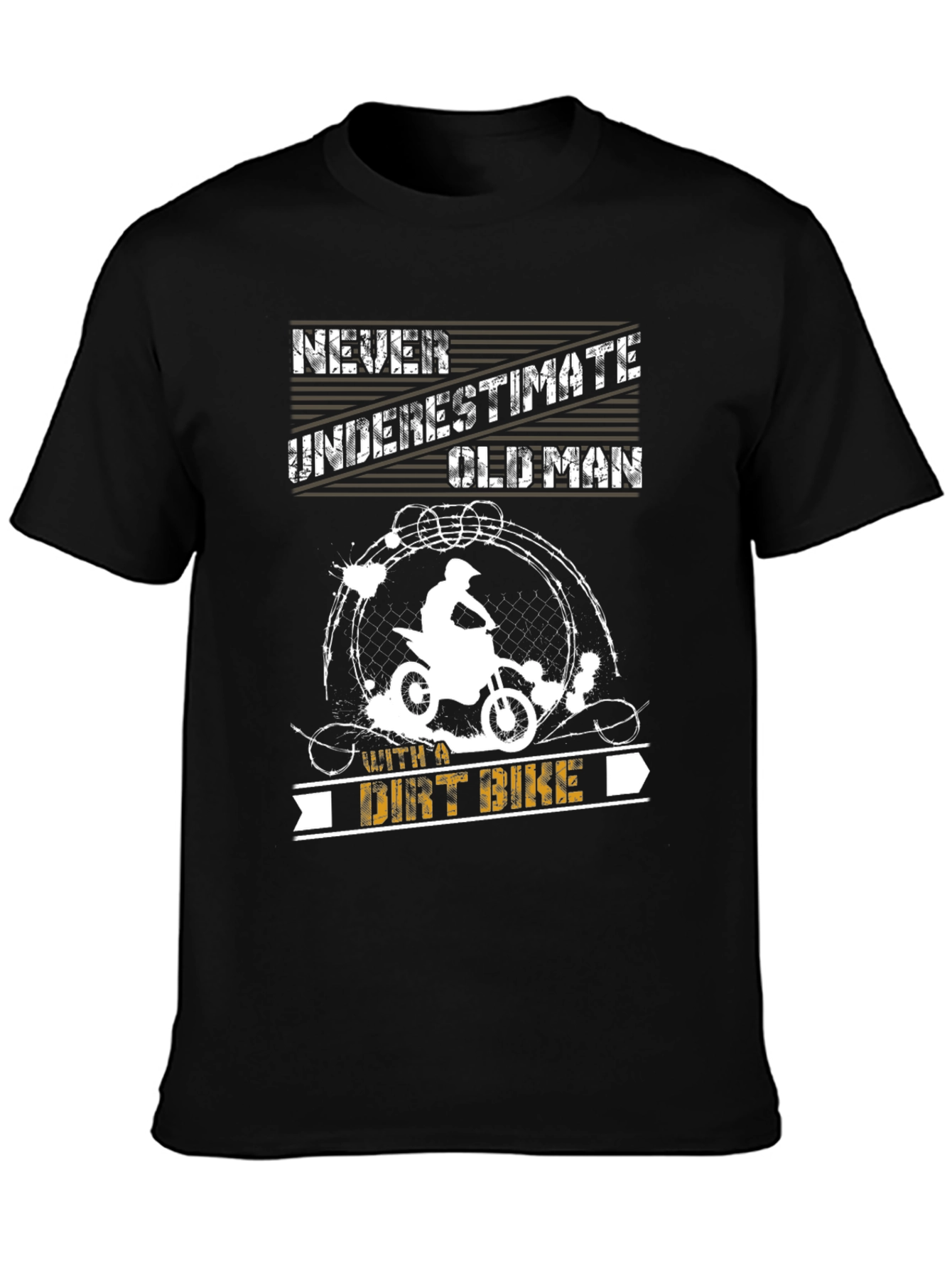 Never Underestimate Old Man with Dirt Bike T-Shirt