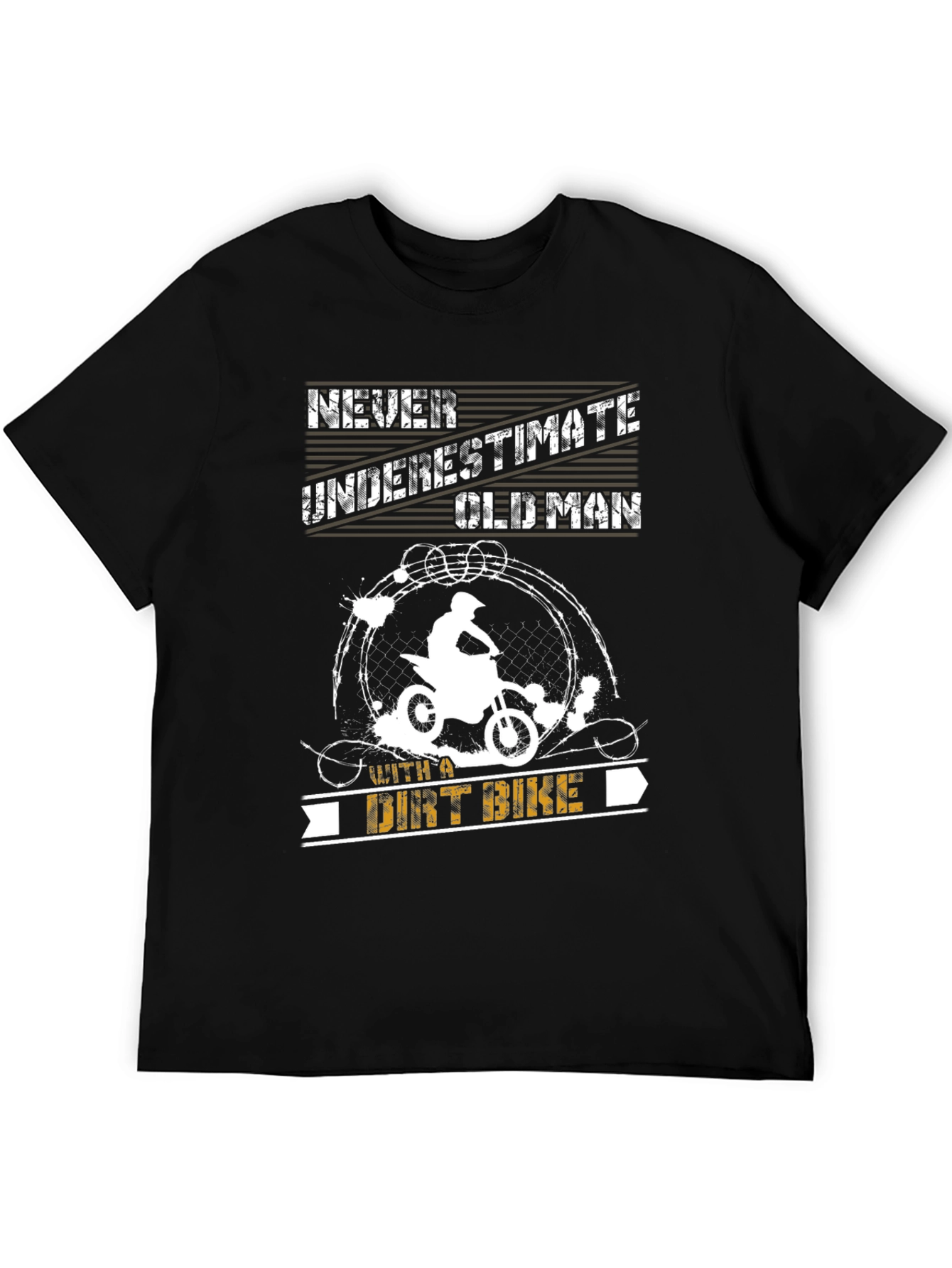 Never Underestimate Old Man with Dirt Bike T-Shirt
