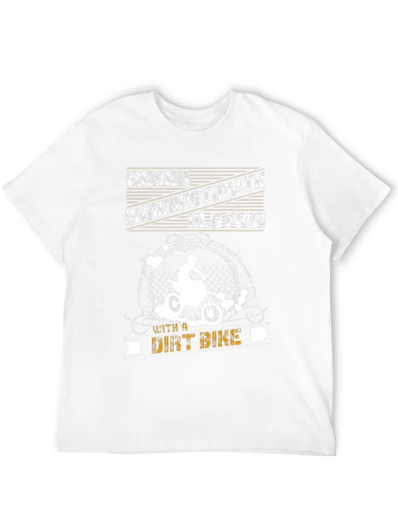 Never Underestimate Old Man with Dirt Bike T-Shirt