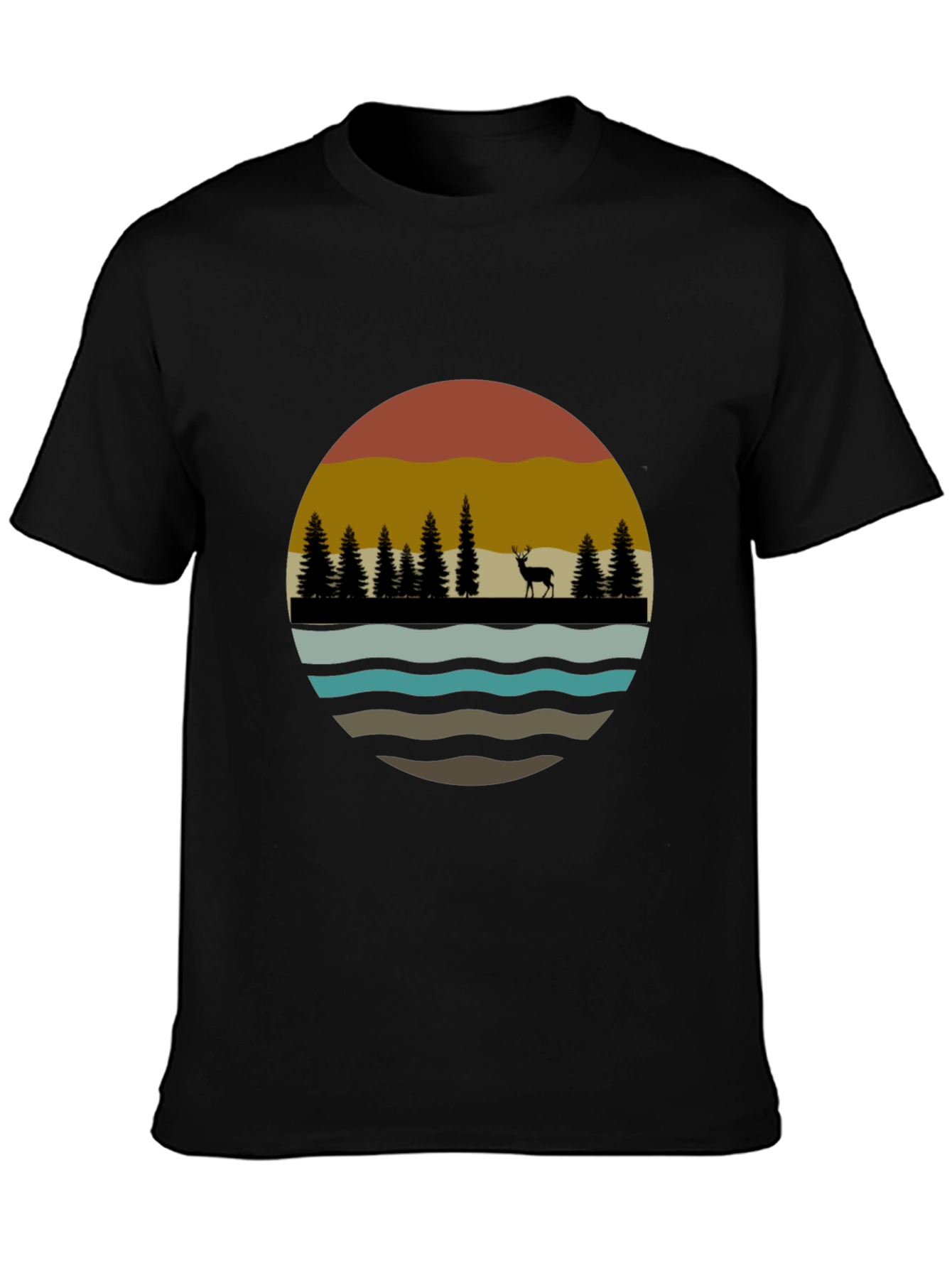 Nature Deer Silhouette Graphic Tee