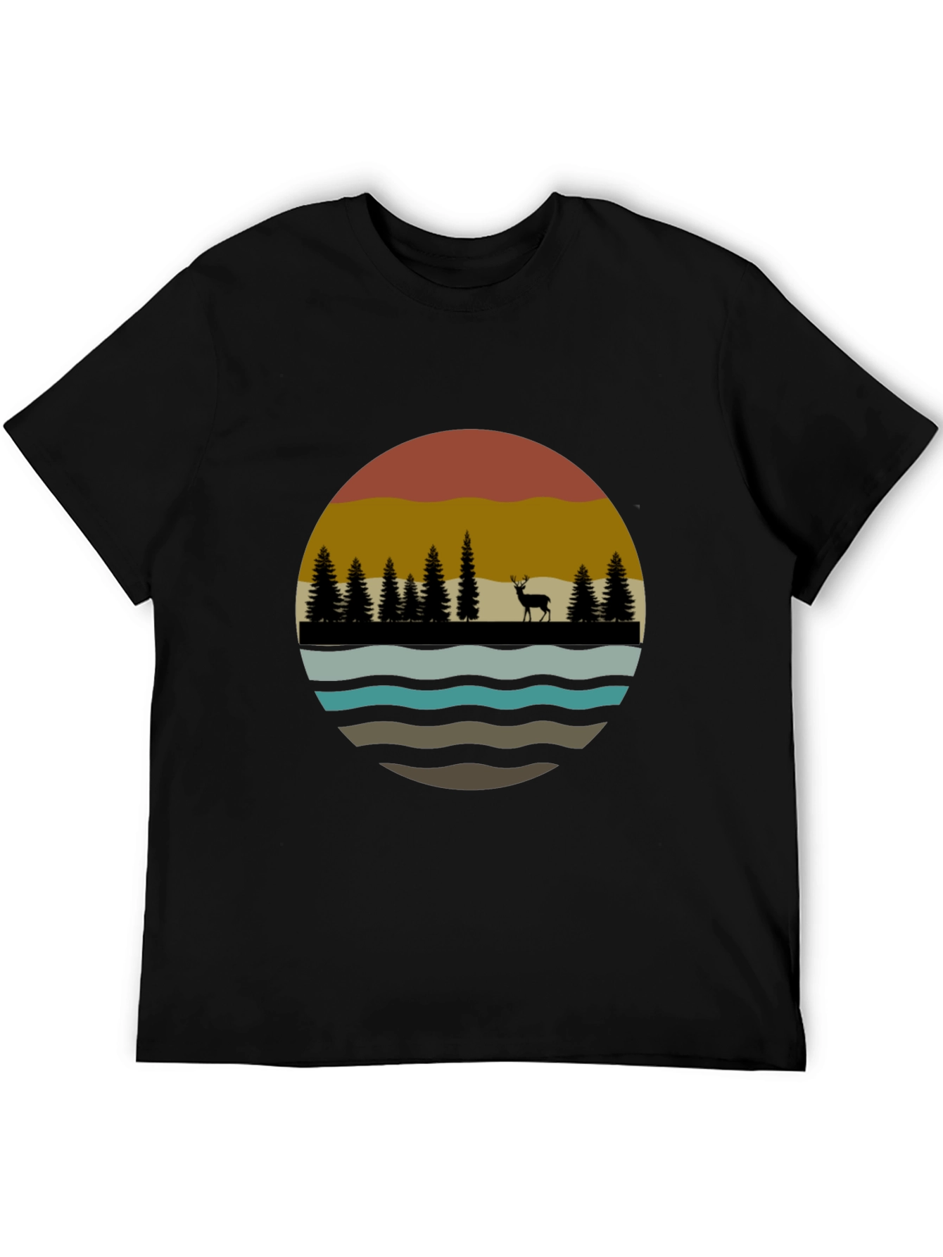 Nature Deer Silhouette Graphic Tee