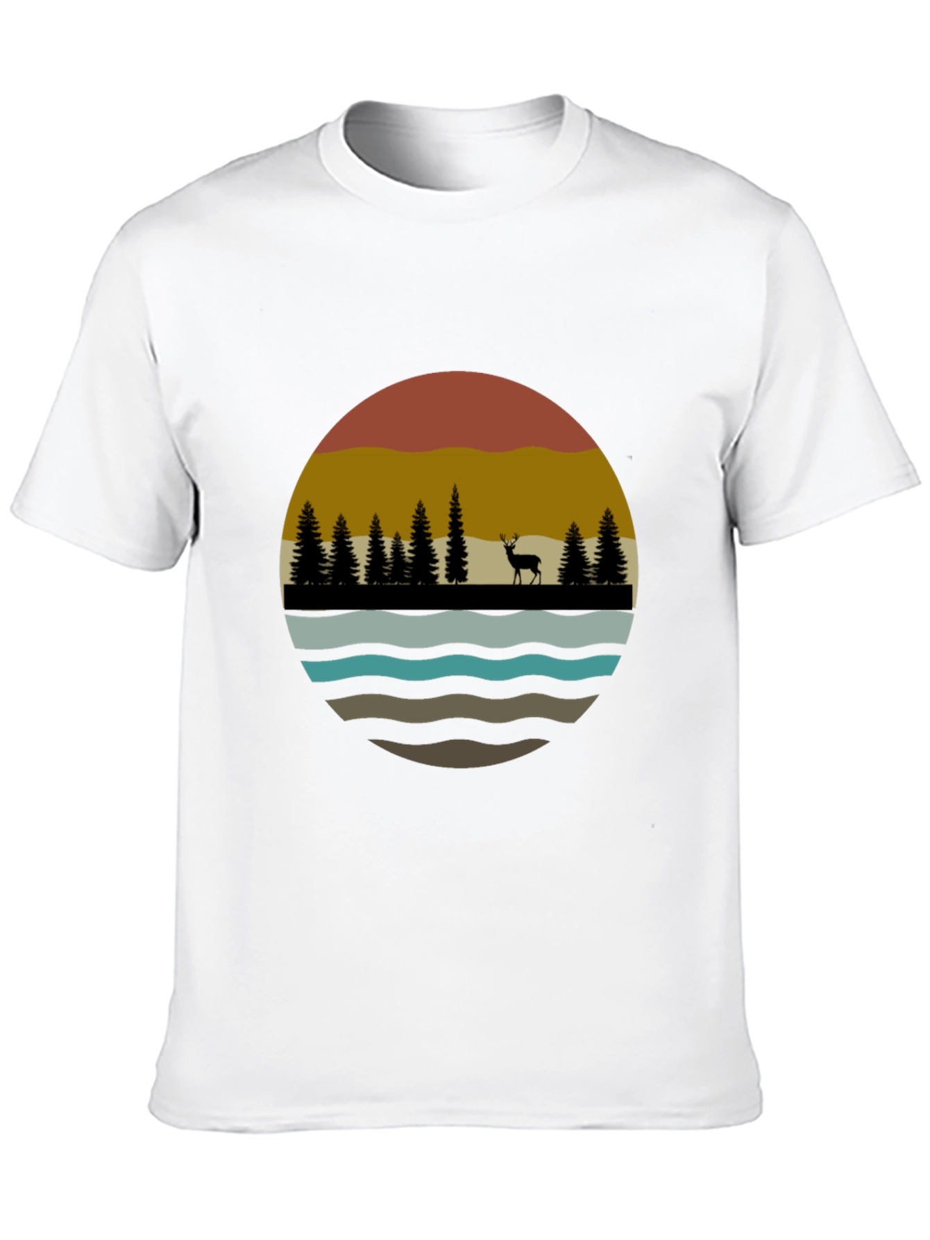 Nature Deer Silhouette Graphic Tee