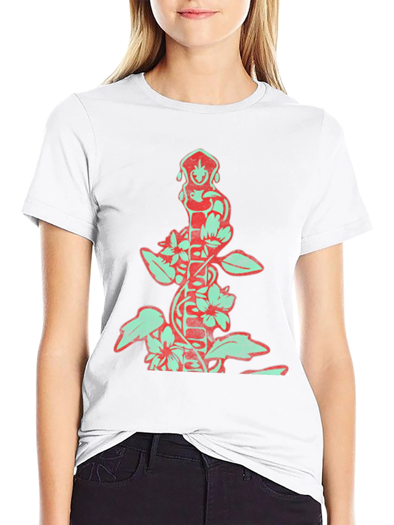 Floral Totem Graphic Print T-Shirt