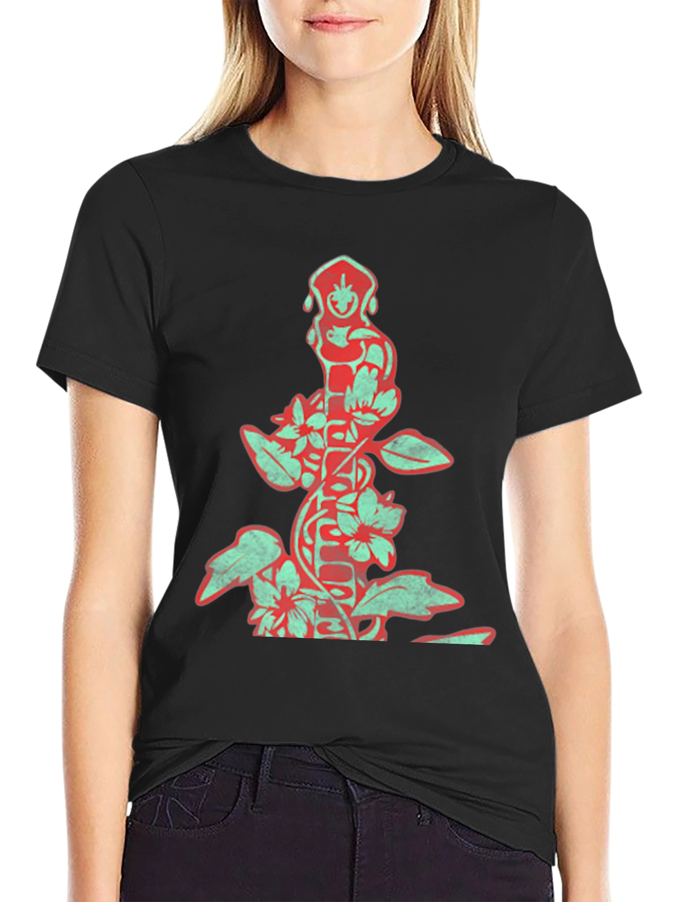 Floral Totem Graphic Print T-Shirt