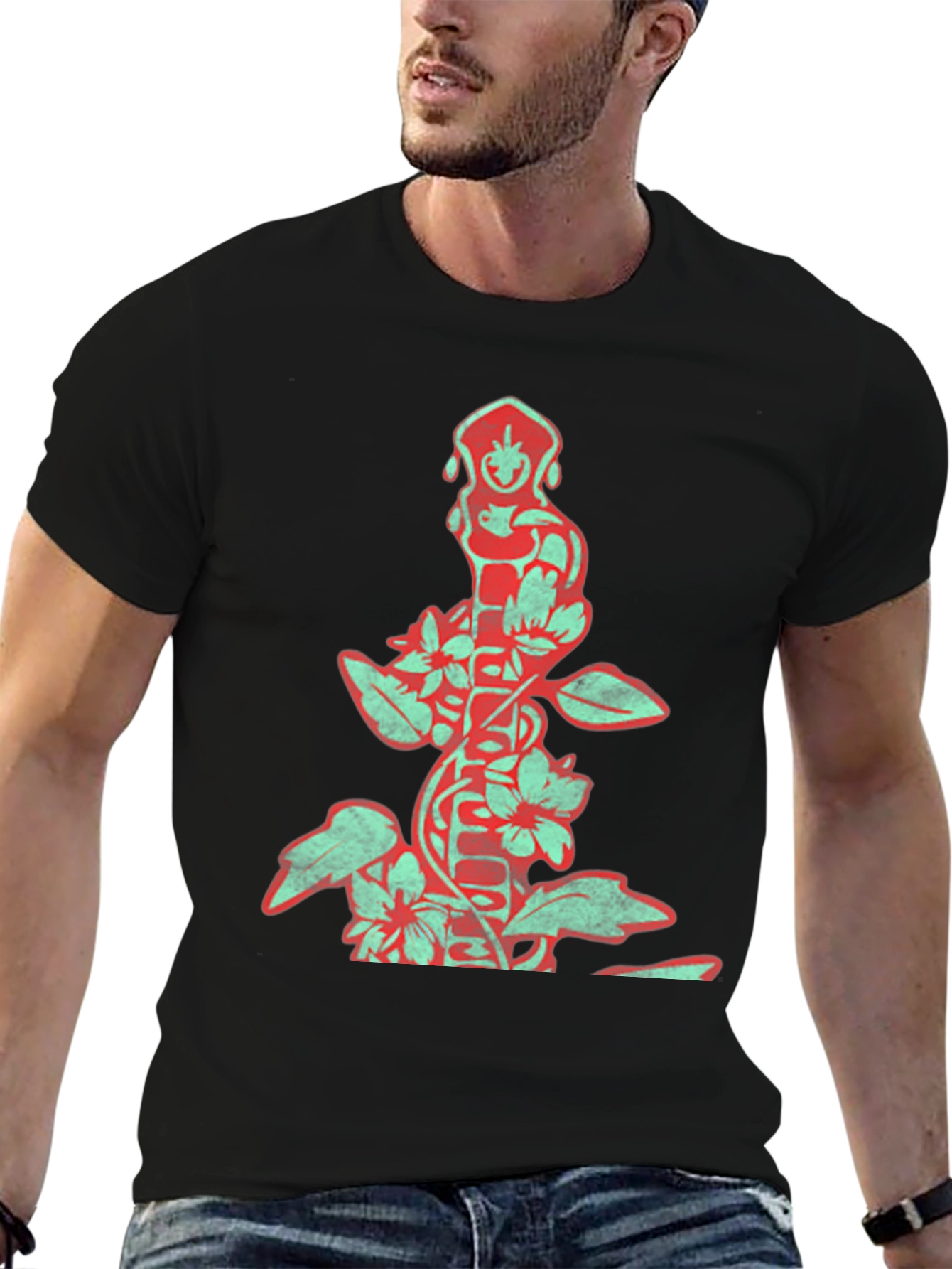 Floral Totem Graphic Print T-Shirt