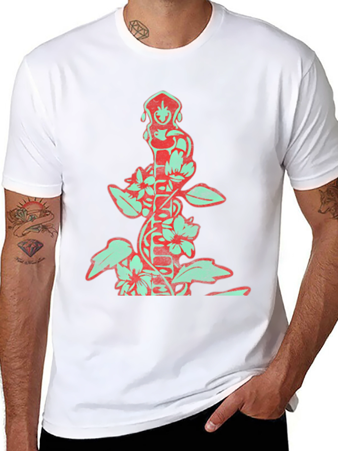 Floral Totem Graphic Print T-Shirt