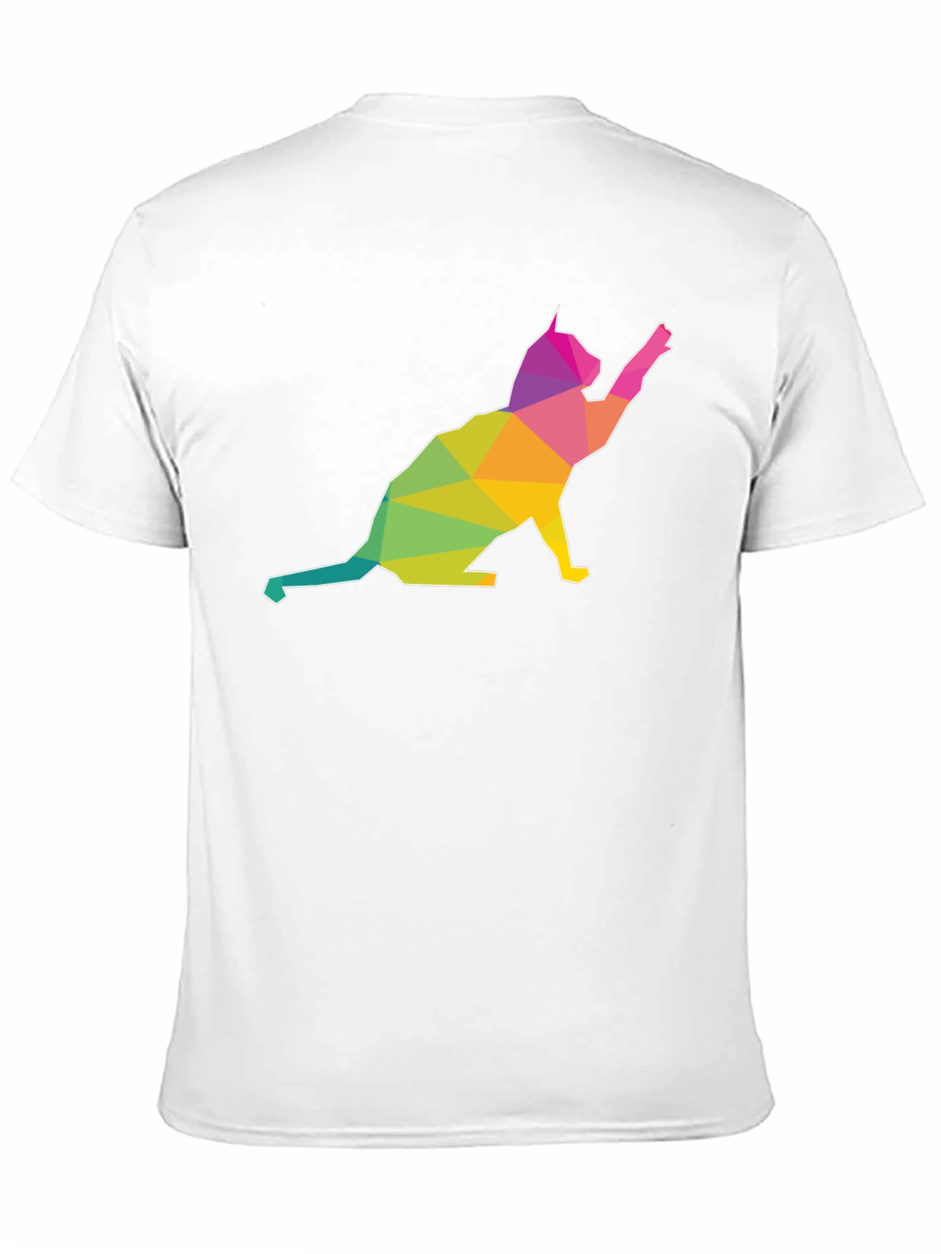 Geometric Cat Graphic T-Shirt - Modern Art Tee