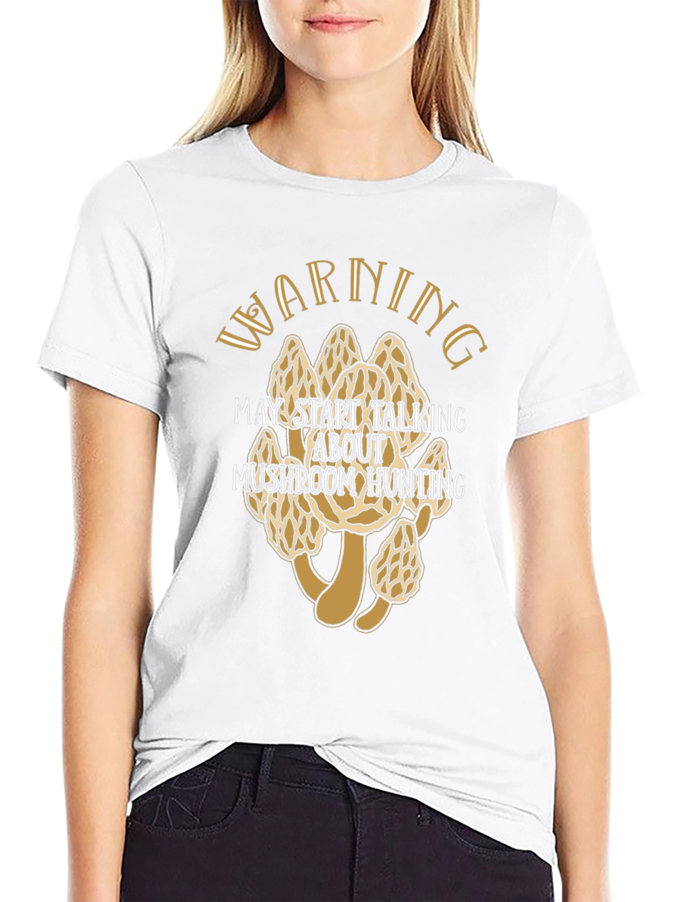 Warning Mushroom Hunting Graphic Tee