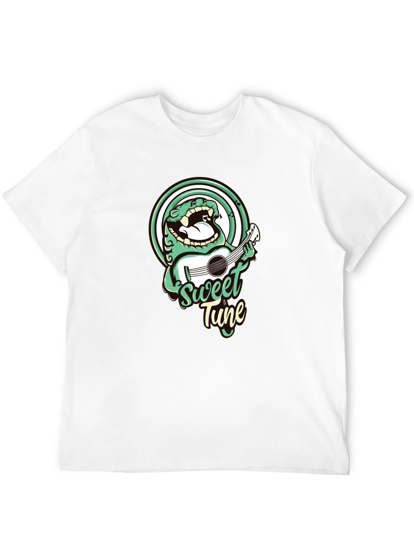 Sweet Tune Graphic Tee - Black Cotton T-Shirt