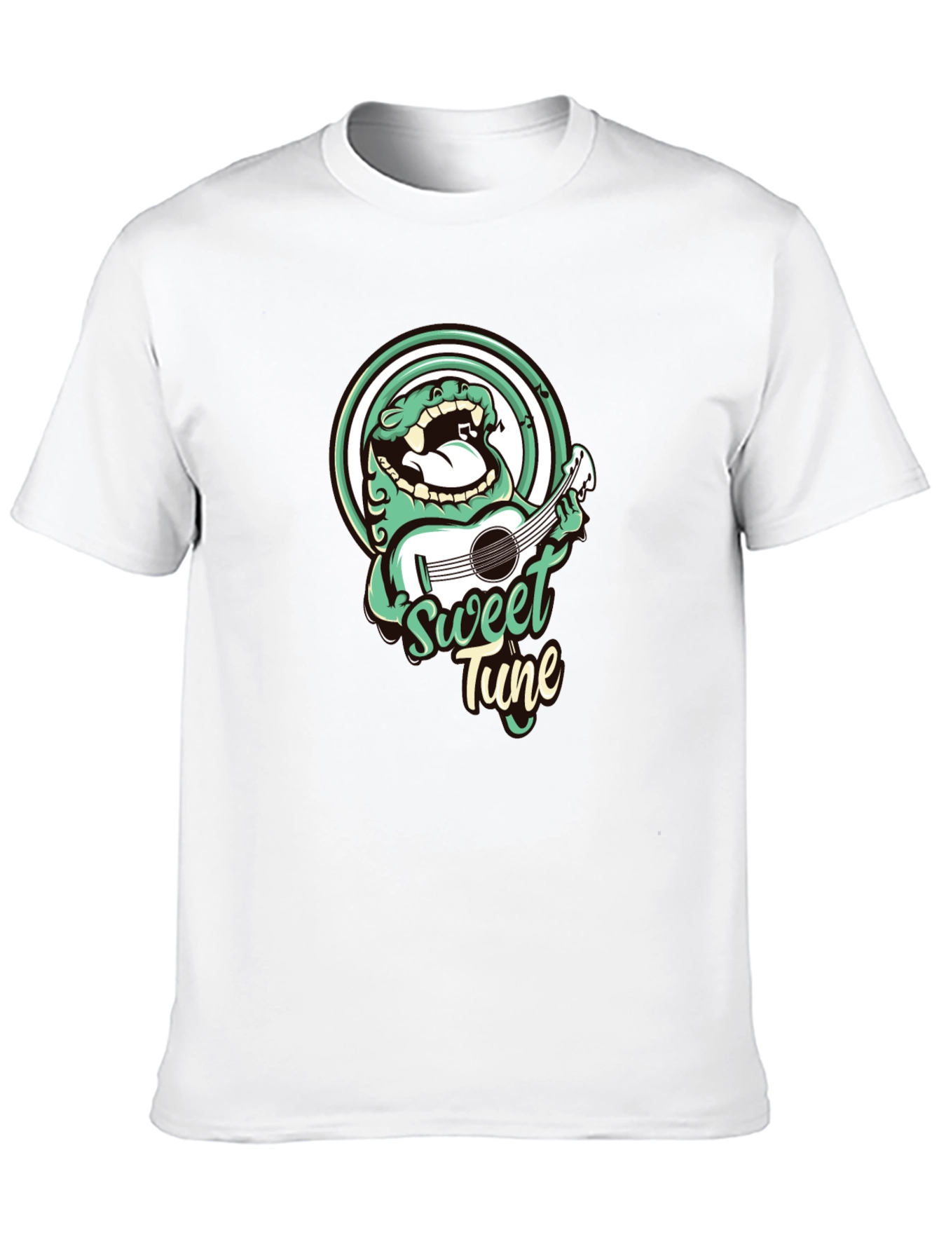 Sweet Tune Graphic Tee - Black Cotton T-Shirt