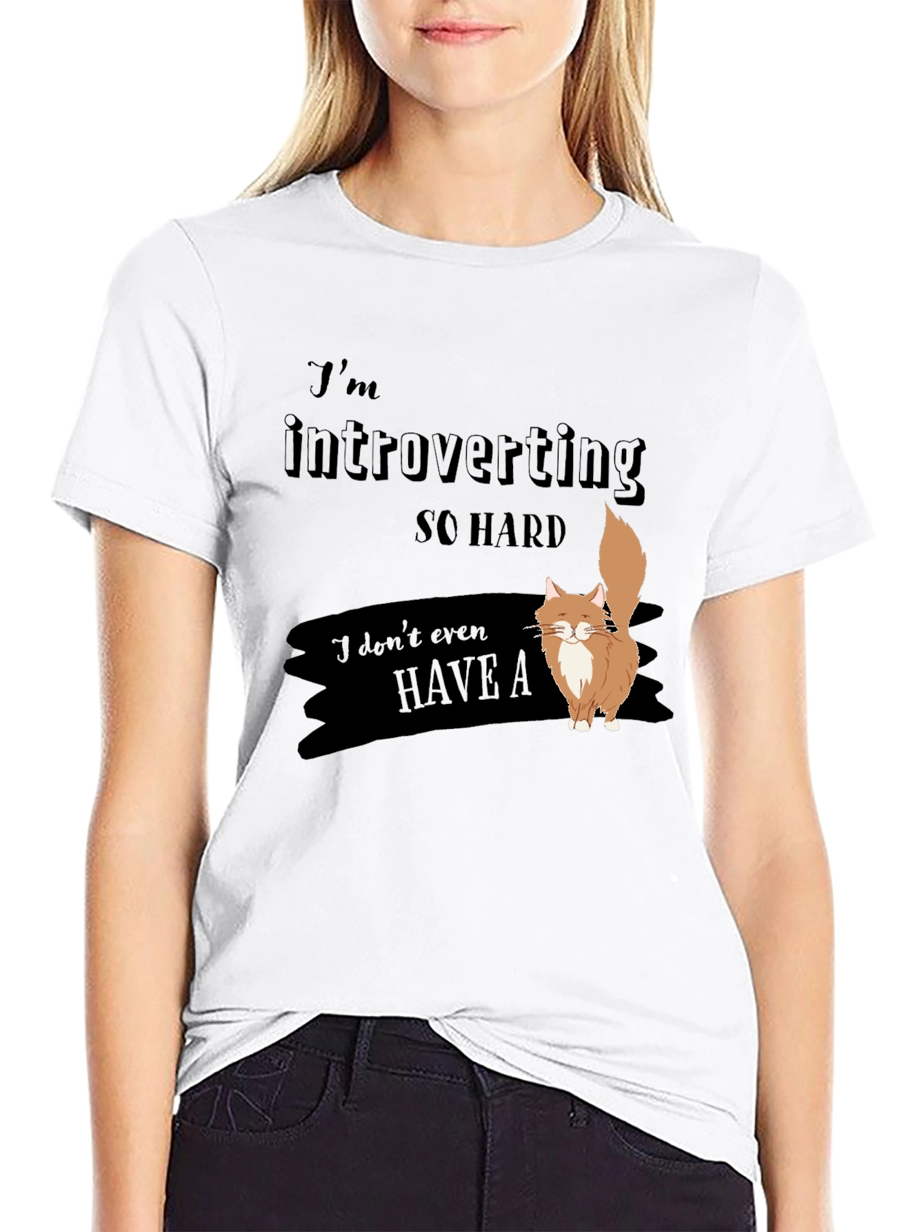 Introverted Cat T-Shirt - Soft Cotton Blend