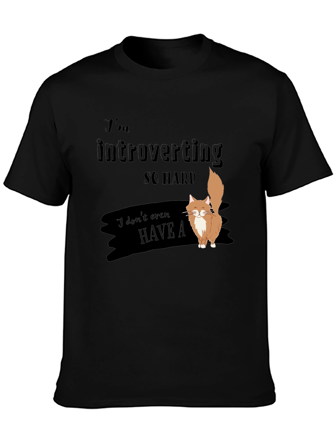 Introverted Cat T-Shirt - Soft Cotton Blend