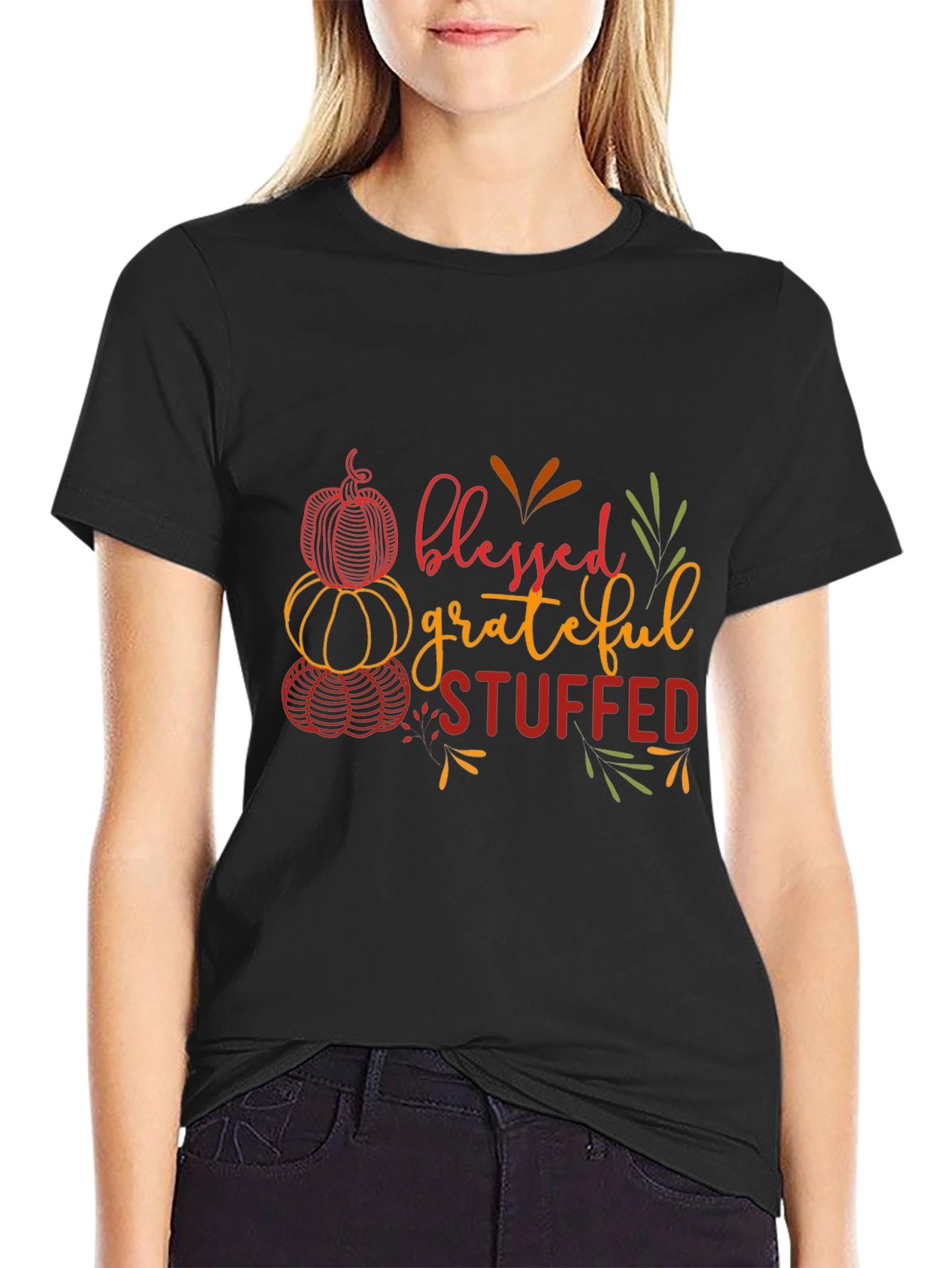 Blessed Grateful Stuffed Thanksgiving T-Shirt