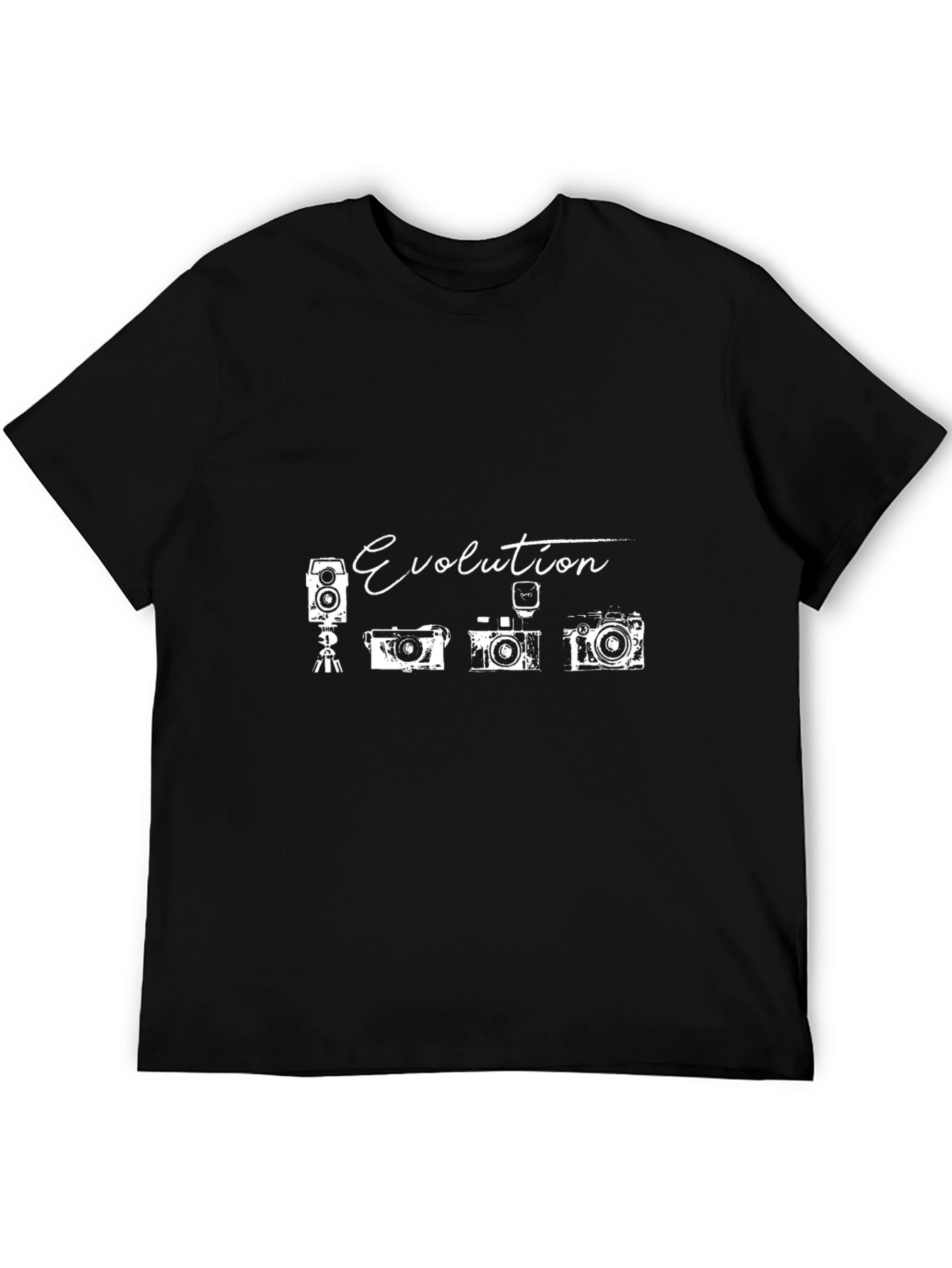 Evolution of Cameras Black Graphic T-Shirt