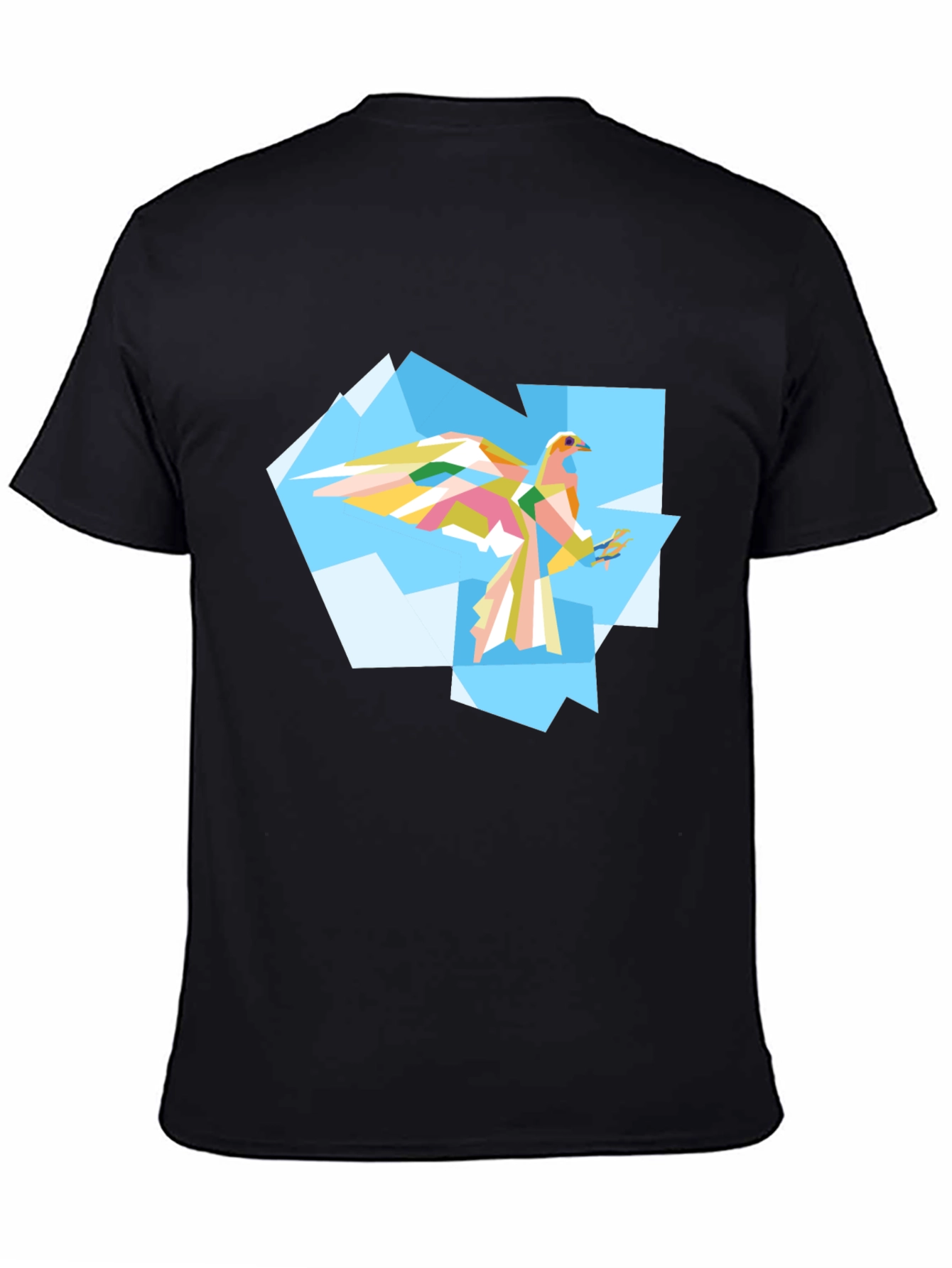 Geometric Bird Graphic Tee - Mens Black T-Shirt