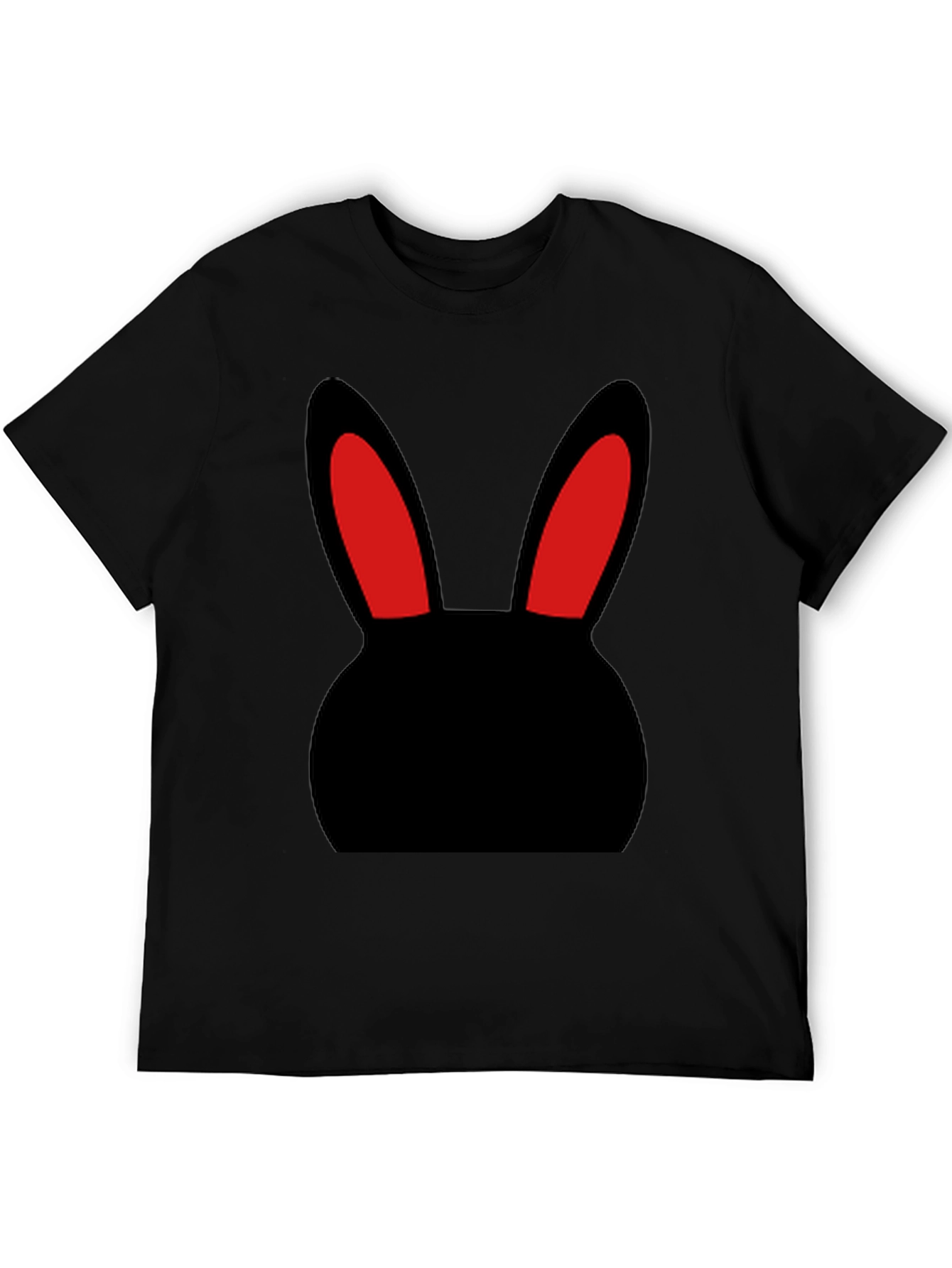 Black T-Shirt with Bunny Rabbit Design