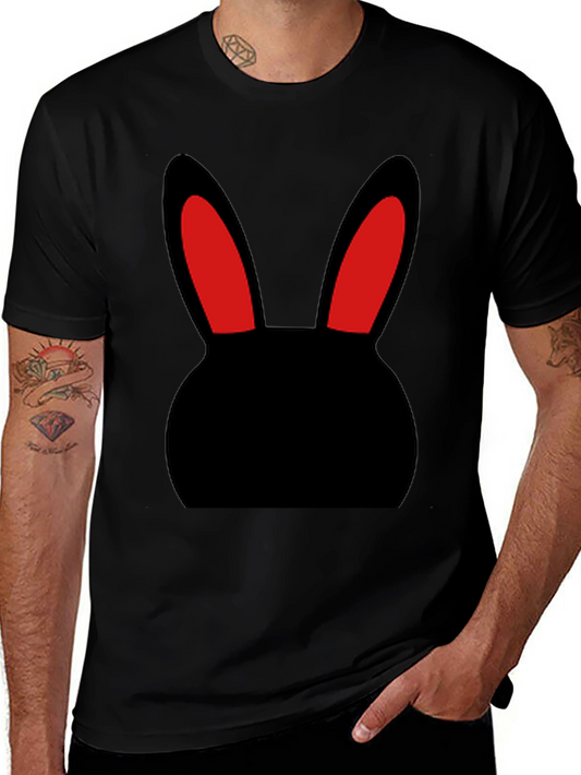 Black T-Shirt with Bunny Rabbit Design