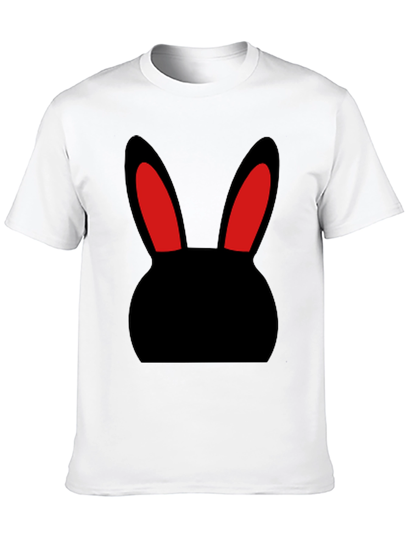 Black T-Shirt with Bunny Rabbit Design