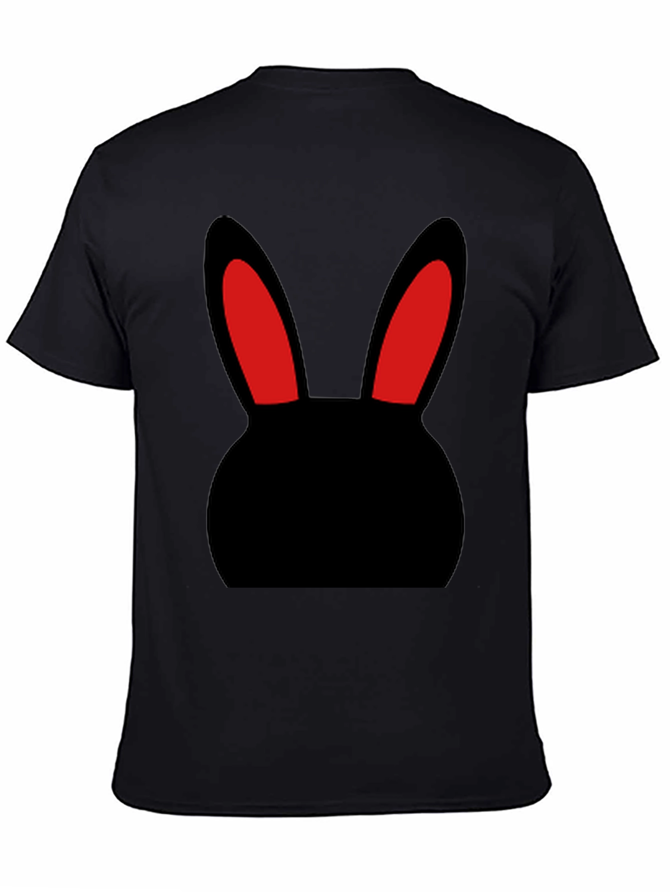 Black T-Shirt with Bunny Rabbit Design