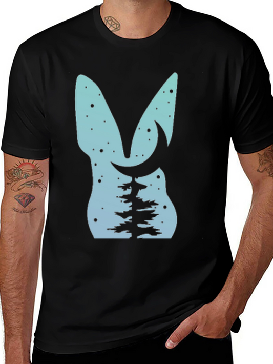 Nature Lovers Tee: Bunny Moon & Tree Design