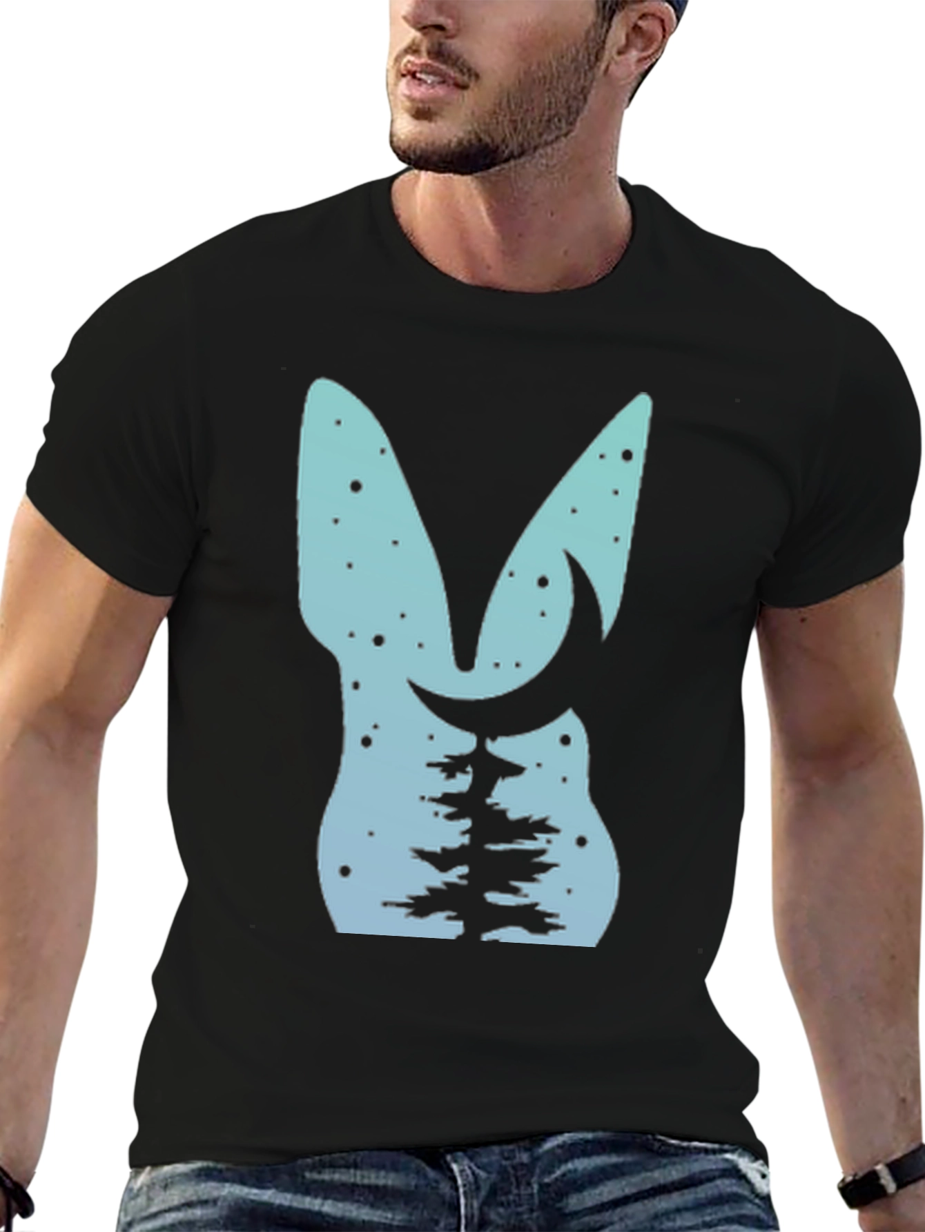 Nature Lovers Tee: Bunny Moon & Tree Design