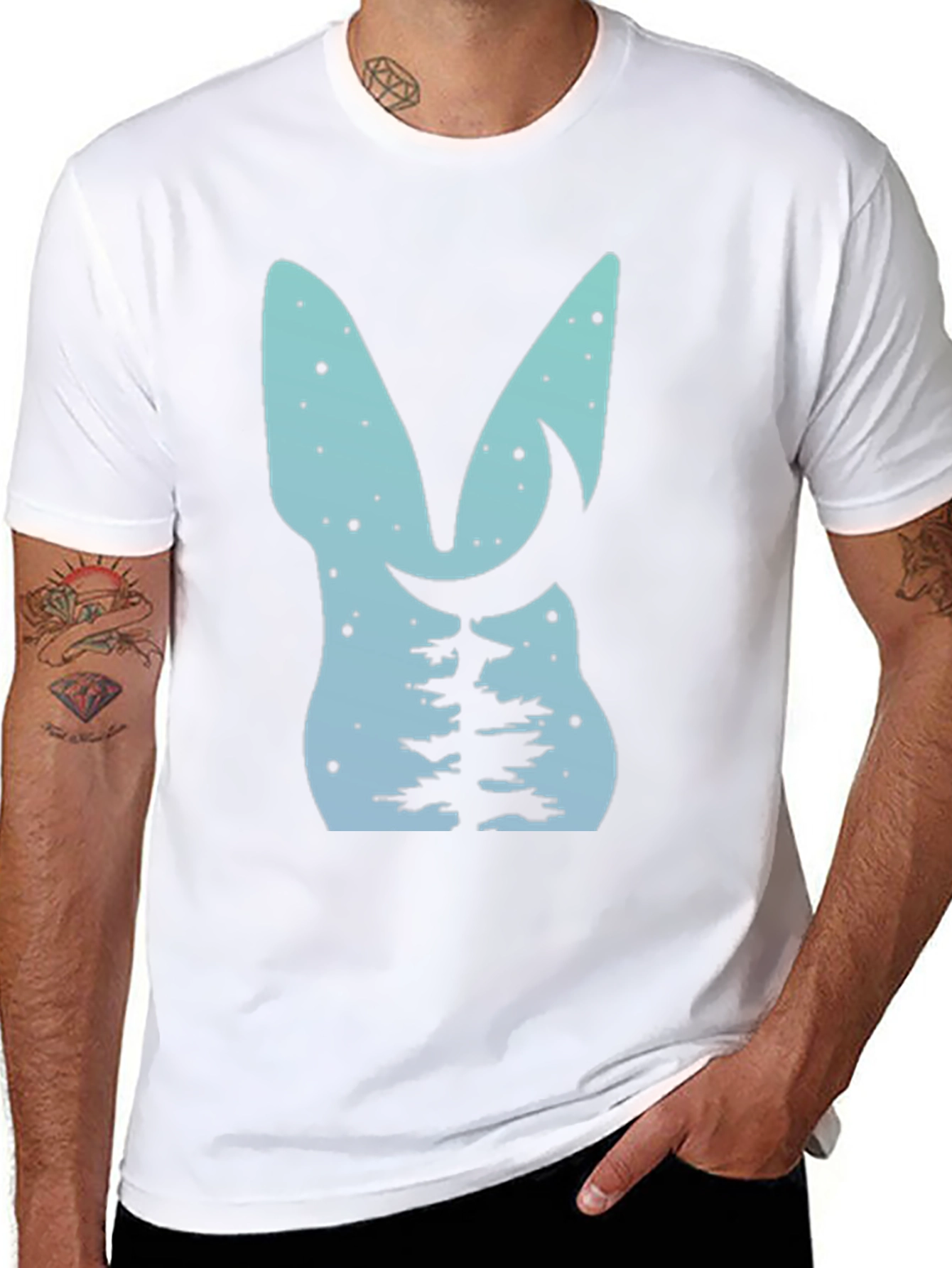 Nature Lovers Tee: Bunny Moon & Tree Design