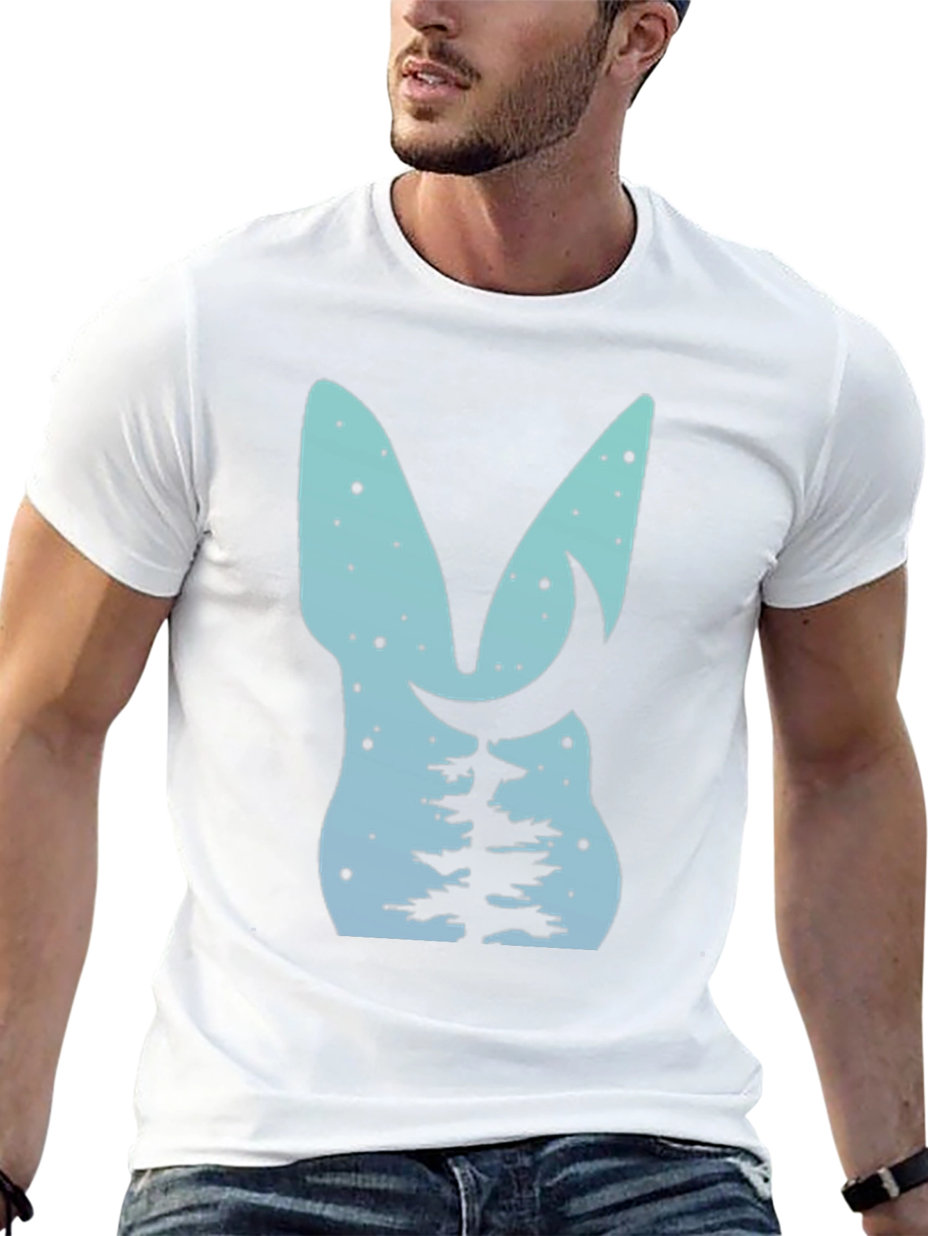 Nature Lovers Tee: Bunny Moon & Tree Design