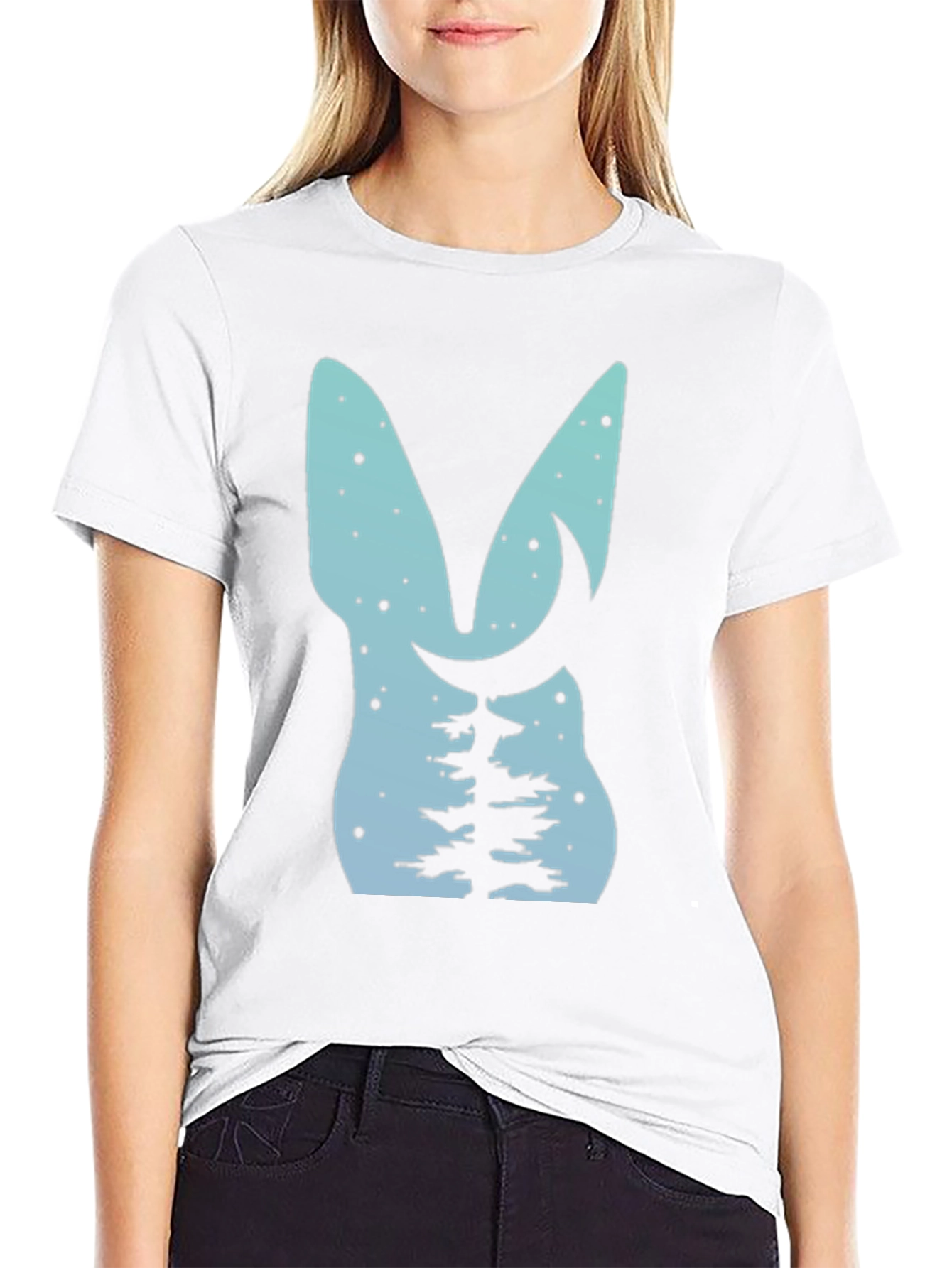 Nature Lovers Tee: Bunny Moon & Tree Design