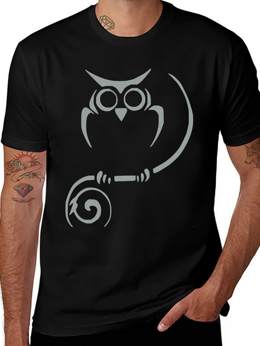 Owl Graphic Tee - Mens Black T-Shirt
