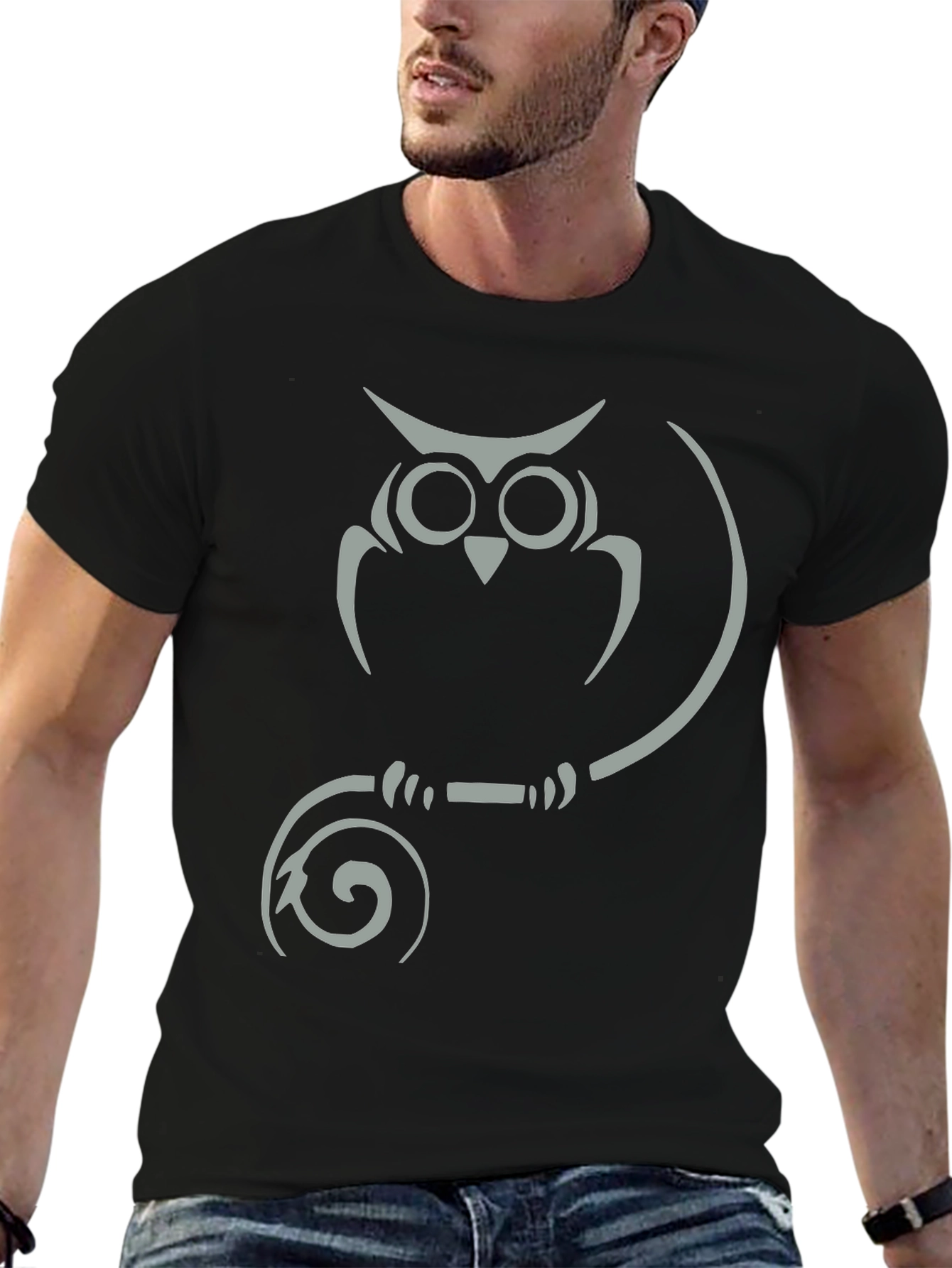 Owl Graphic Tee - Mens Black T-Shirt