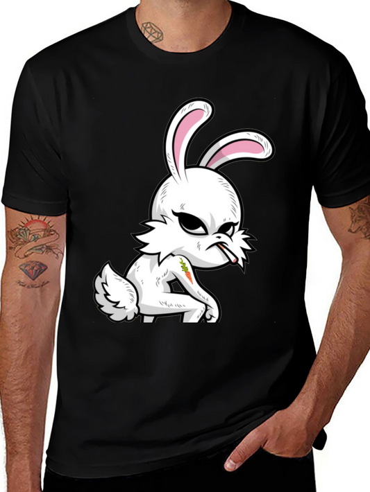 Grumpy Bunny T-Shirt - Edgy Cartoon Rabbit Tee
