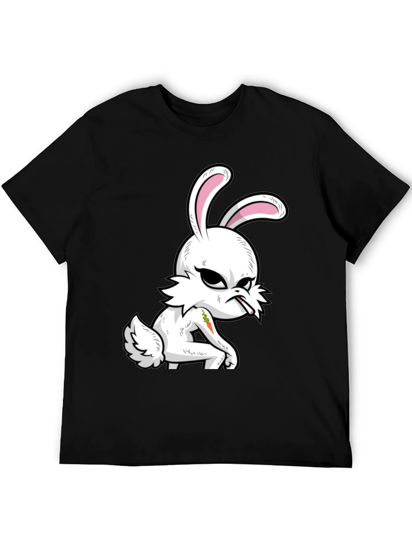 Grumpy Bunny T-Shirt - Edgy Cartoon Rabbit Tee