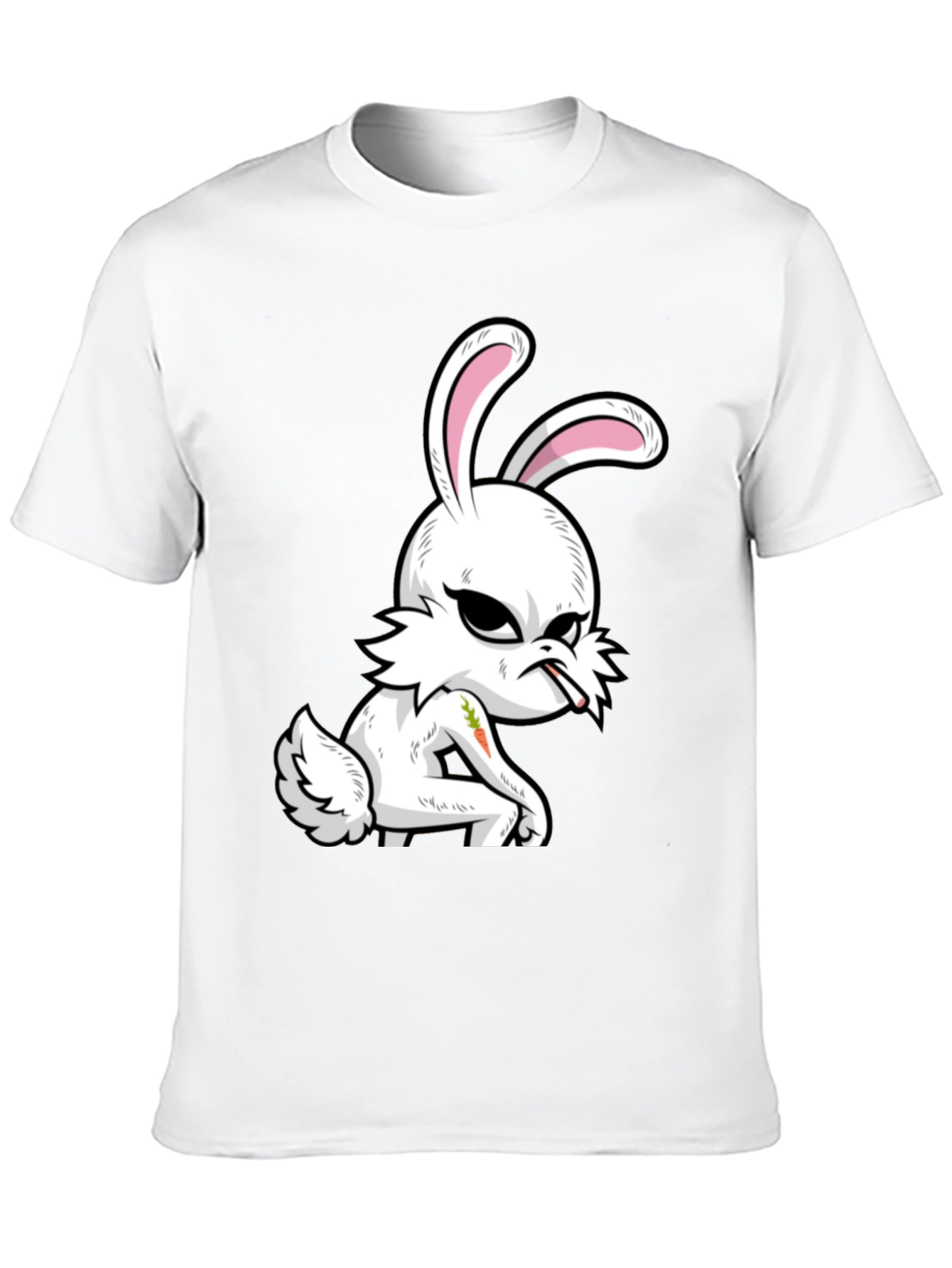Grumpy Bunny T-Shirt - Edgy Cartoon Rabbit Tee