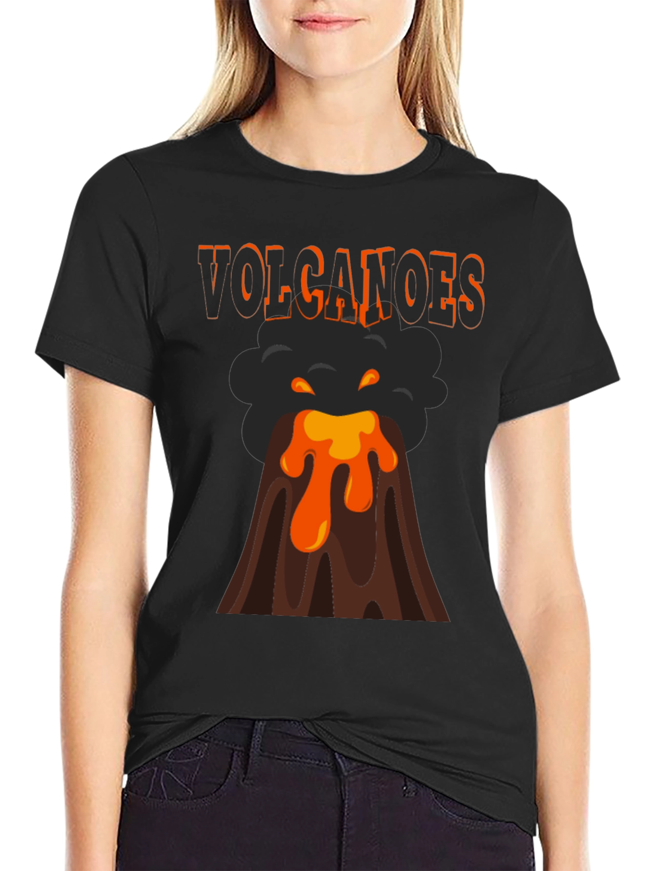 Volcanoes Graphic T-Shirt - Erupting Lava Design