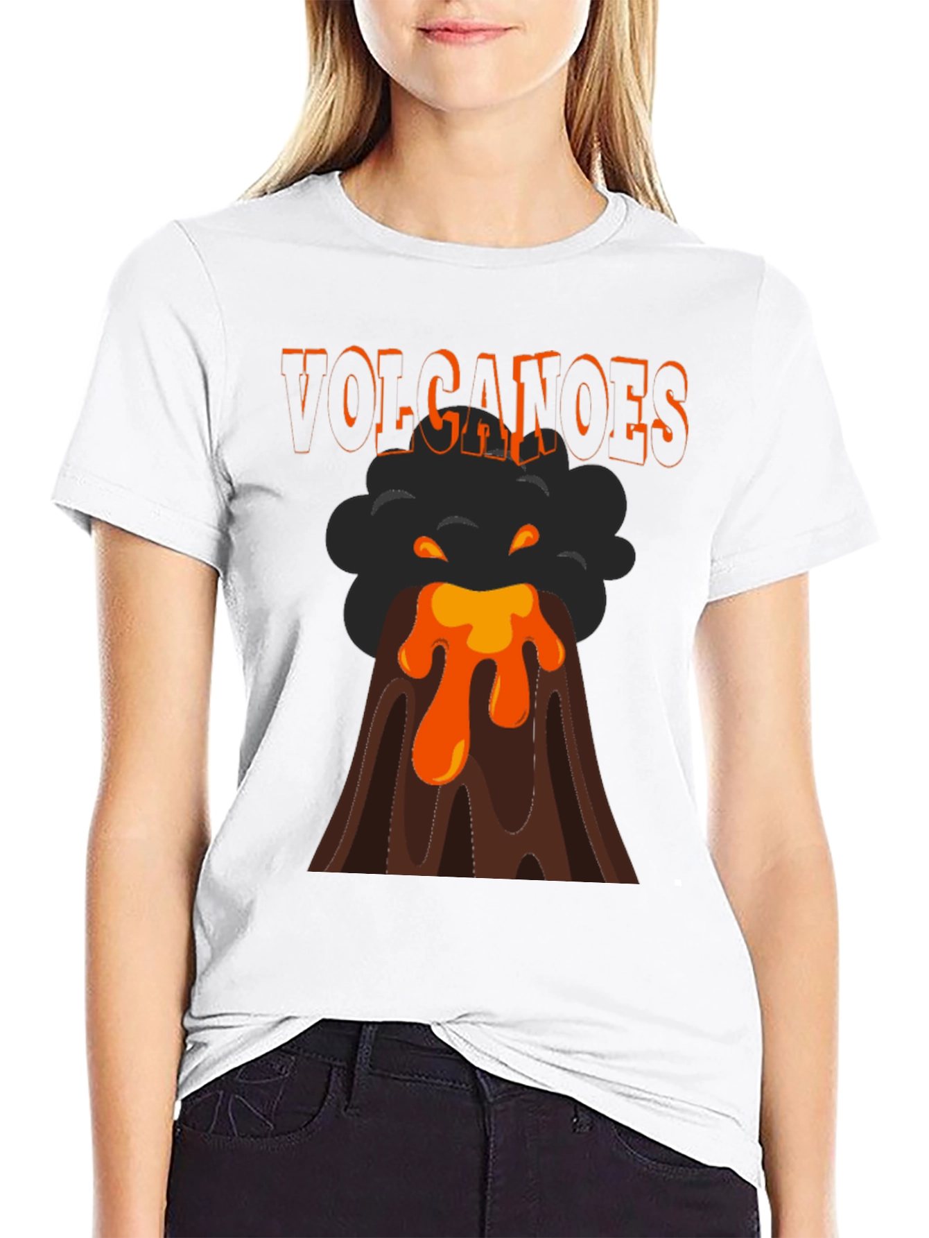 Volcanoes Graphic T-Shirt - Erupting Lava Design
