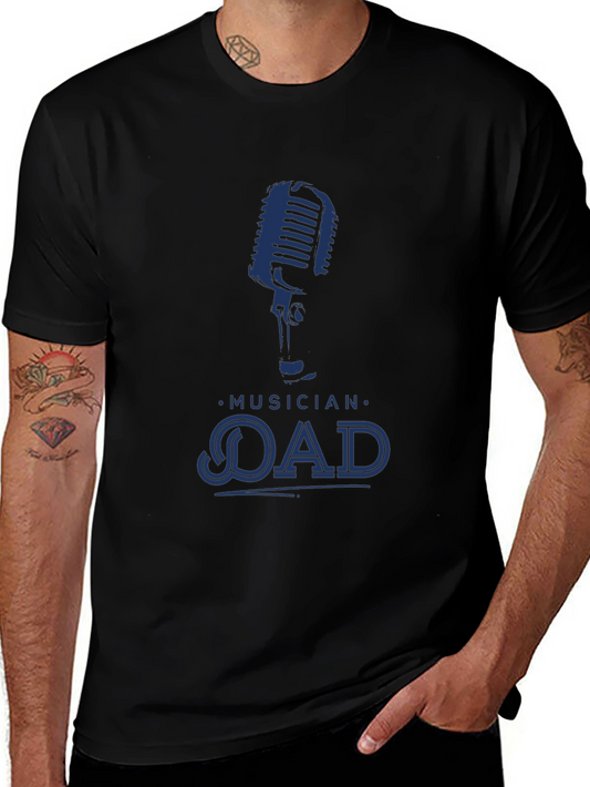 Musician Dad Graphic Tee - Cool Microphone Design