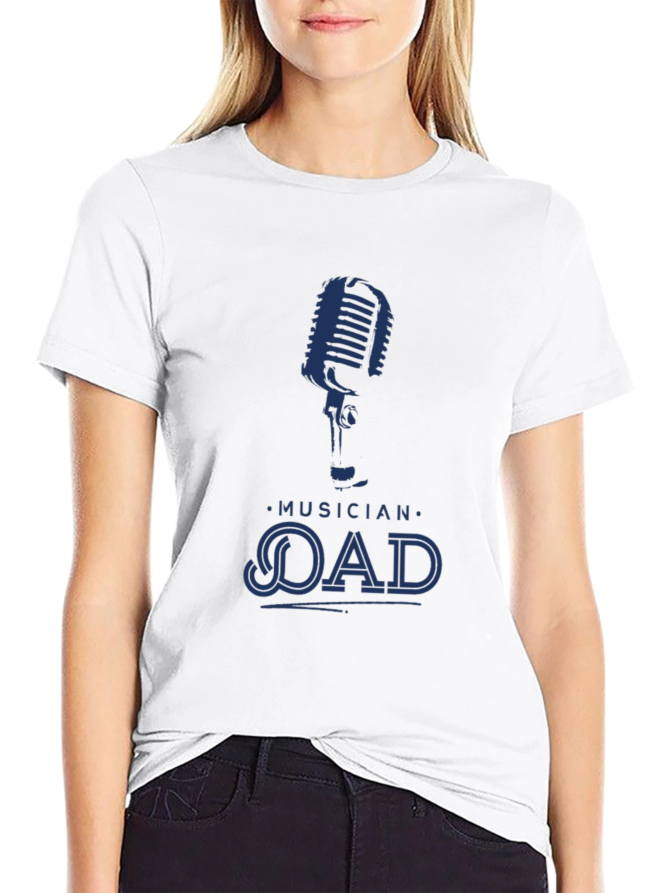 Musician Dad Graphic Tee - Cool Microphone Design