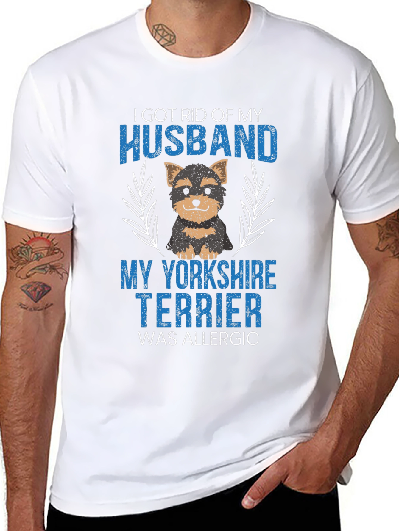Husband Allergic Yorkshire Terrier Graphic T-Shirt
