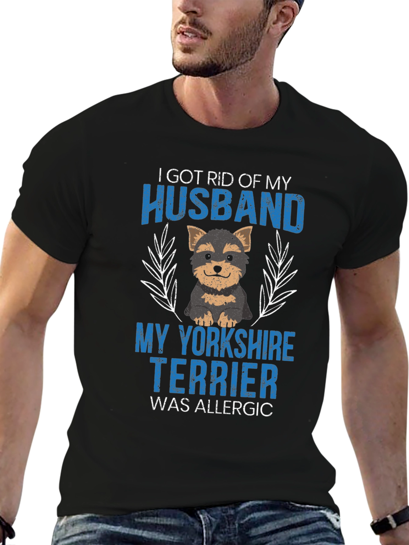 Husband Allergic Yorkshire Terrier Graphic T-Shirt