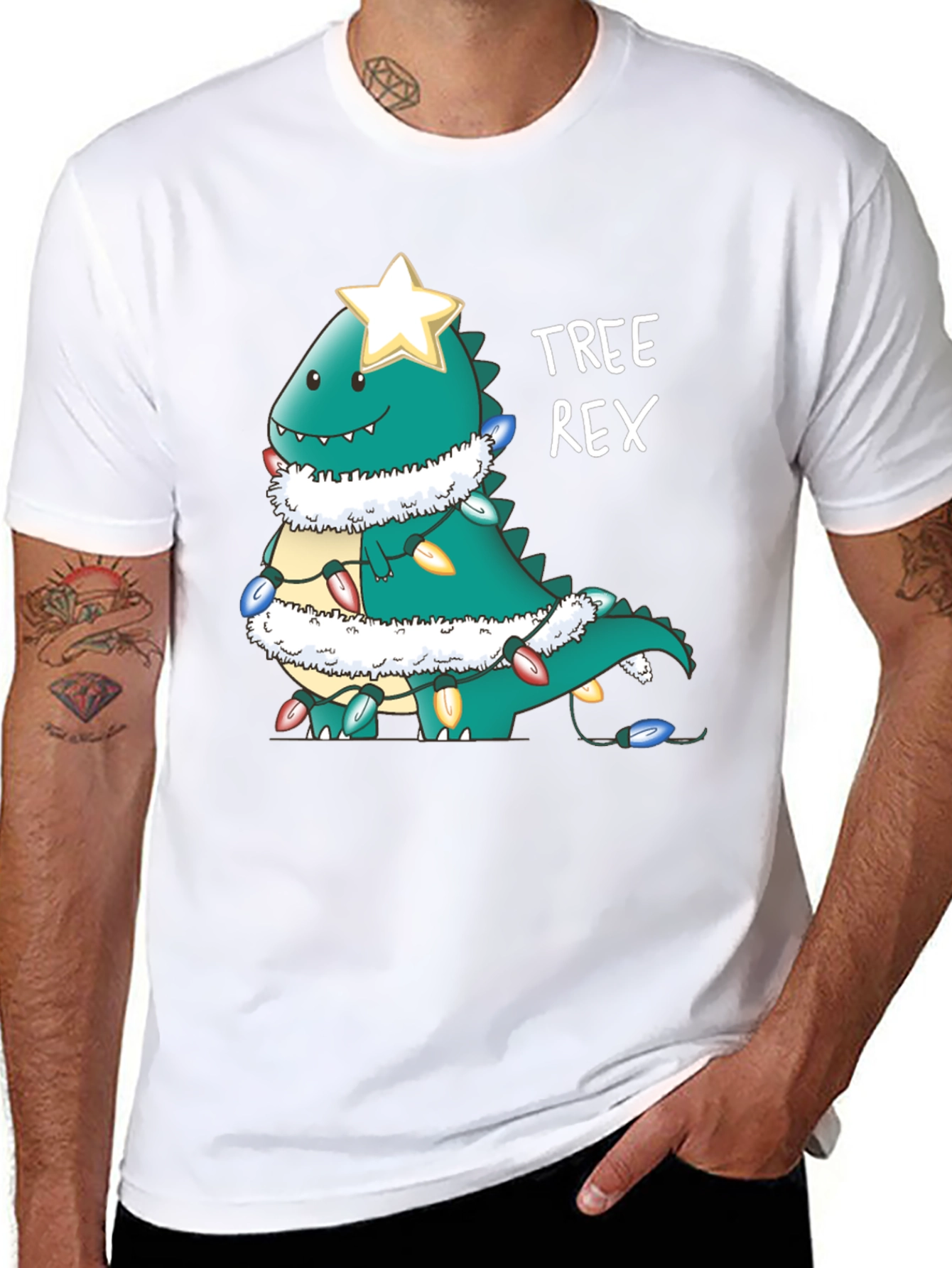 Tree Rex Christmas Dinosaur T-Shirt