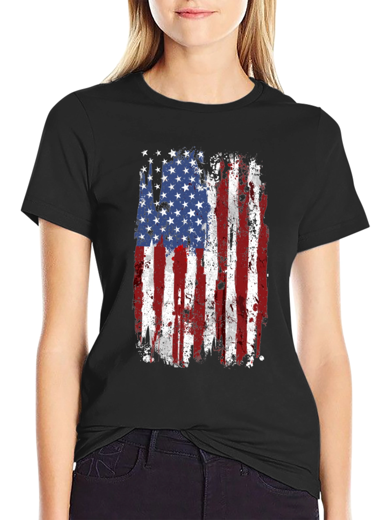 USA Flag Graphic Tee Patriotic Shirt