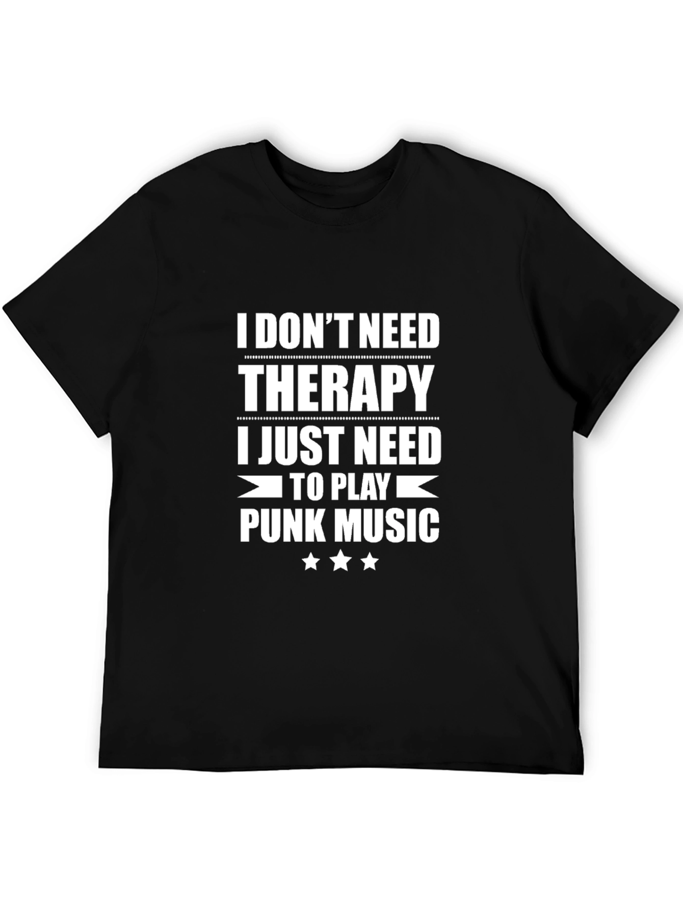 Punk Music Therapy T-Shirt - Black Cotton Tee