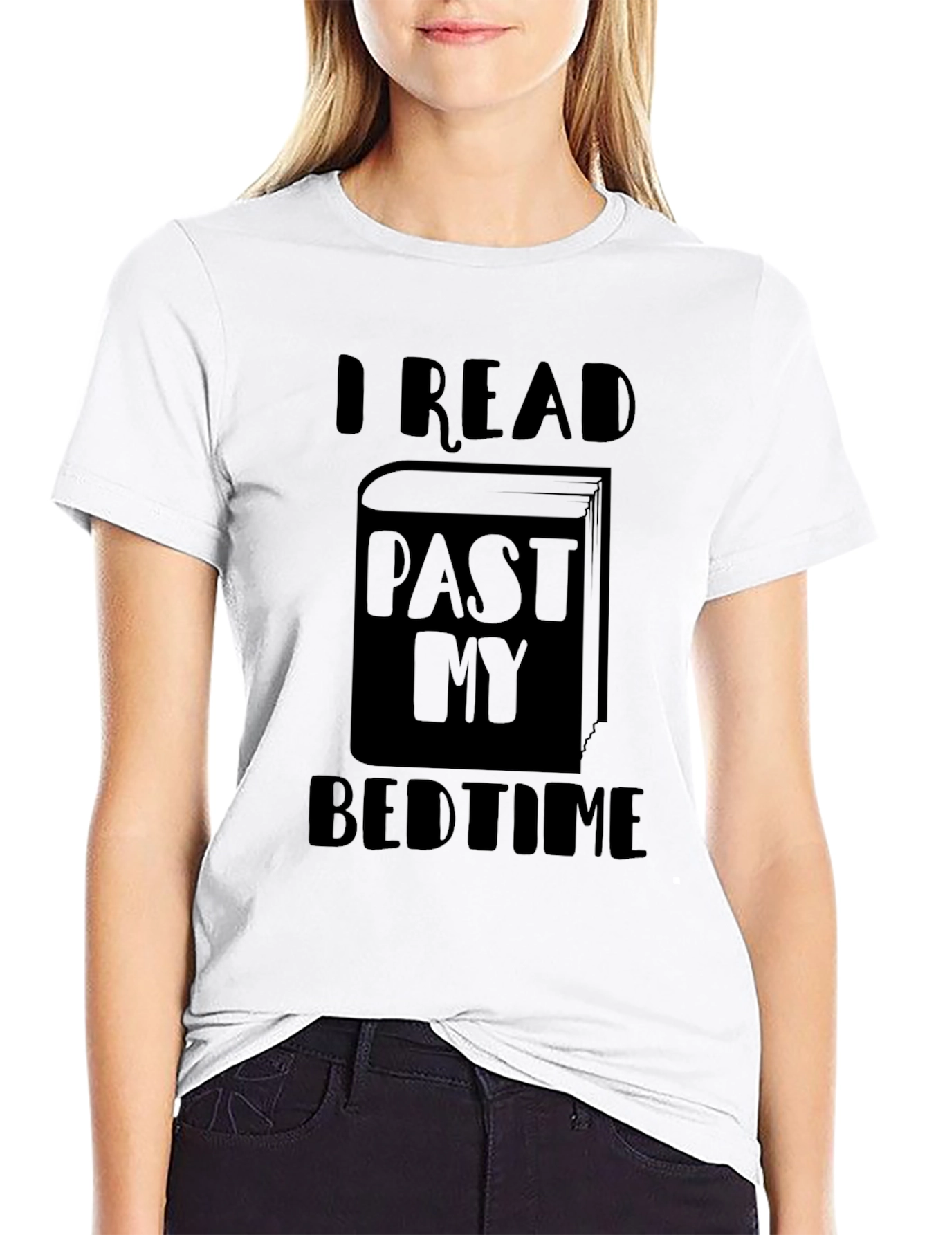 I Read Past My Bedtime Black T-Shirt