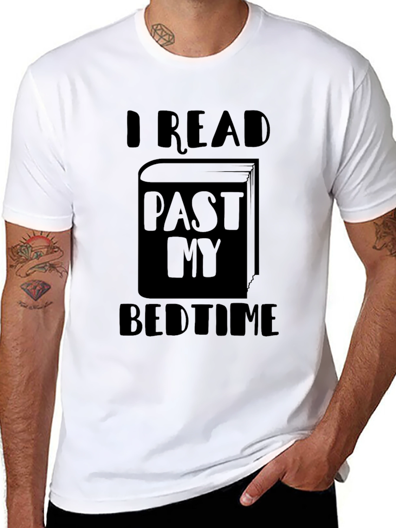 I Read Past My Bedtime Black T-Shirt