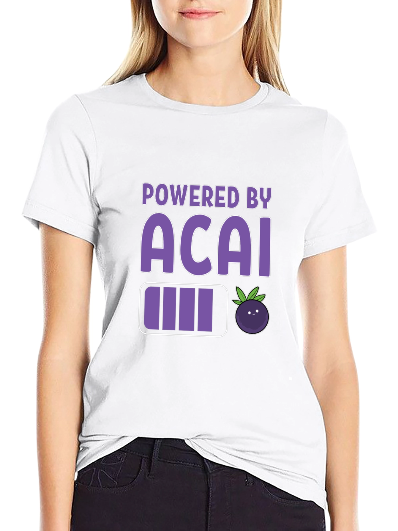 Powered by Acai Graphic Tee - Black